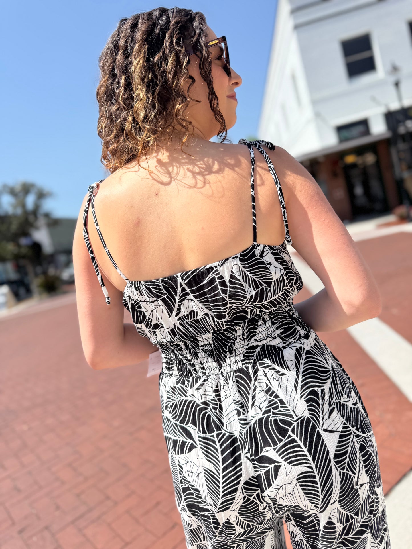 Tropical Escape Jumpsuit - Black