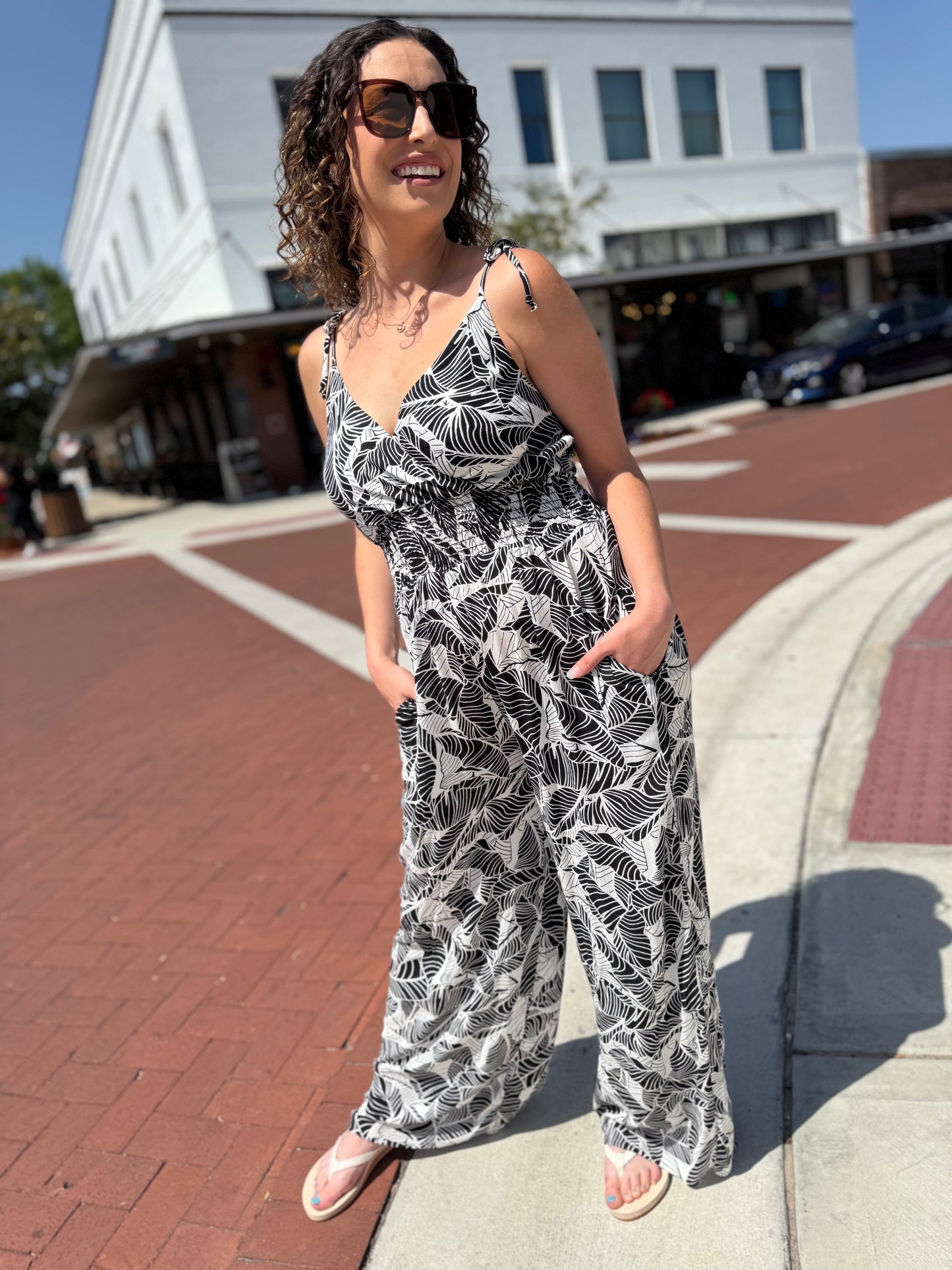 Tropical Escape Jumpsuit - Black