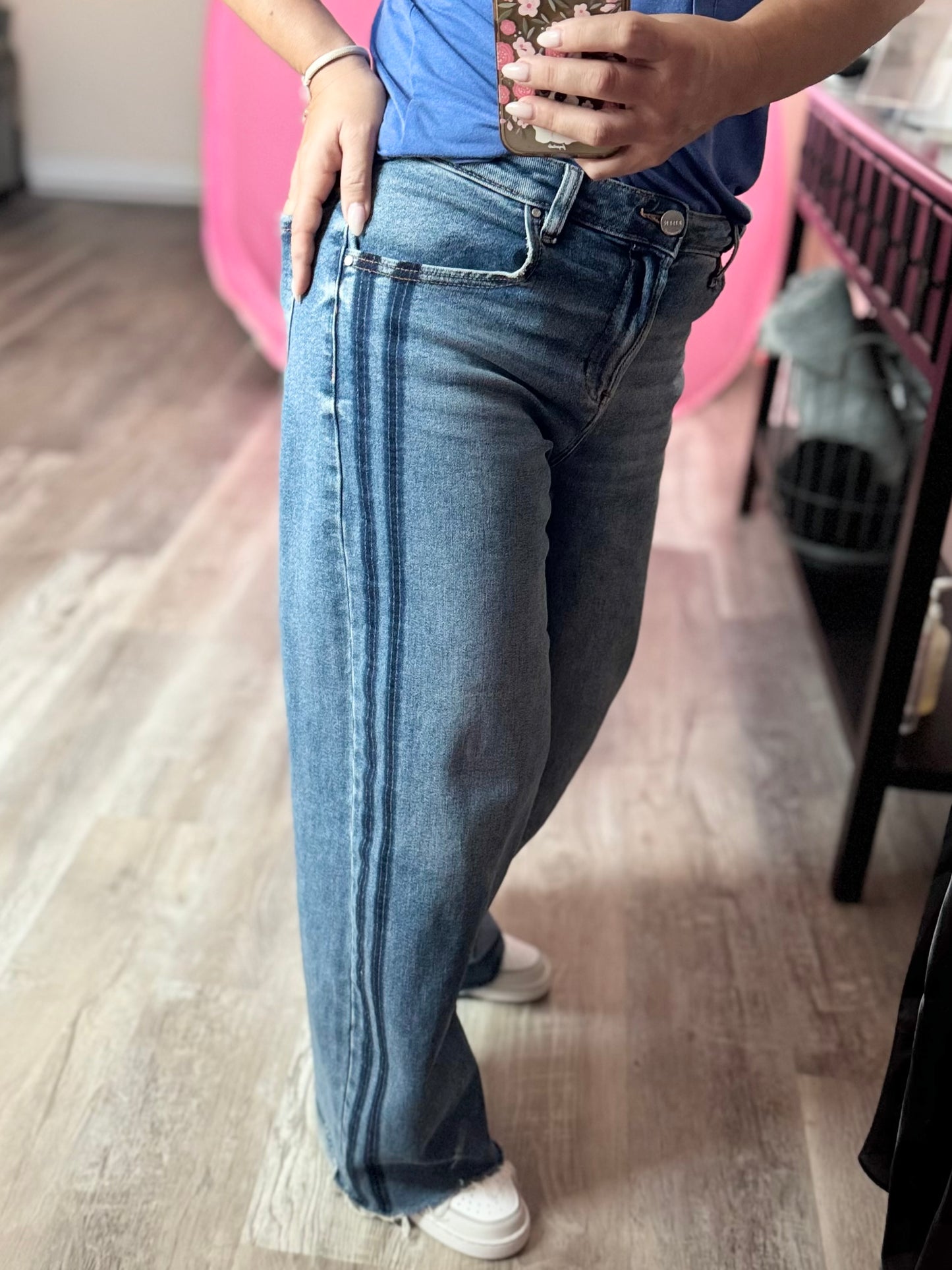 The Sissy Striped Wide Leg Jeans
