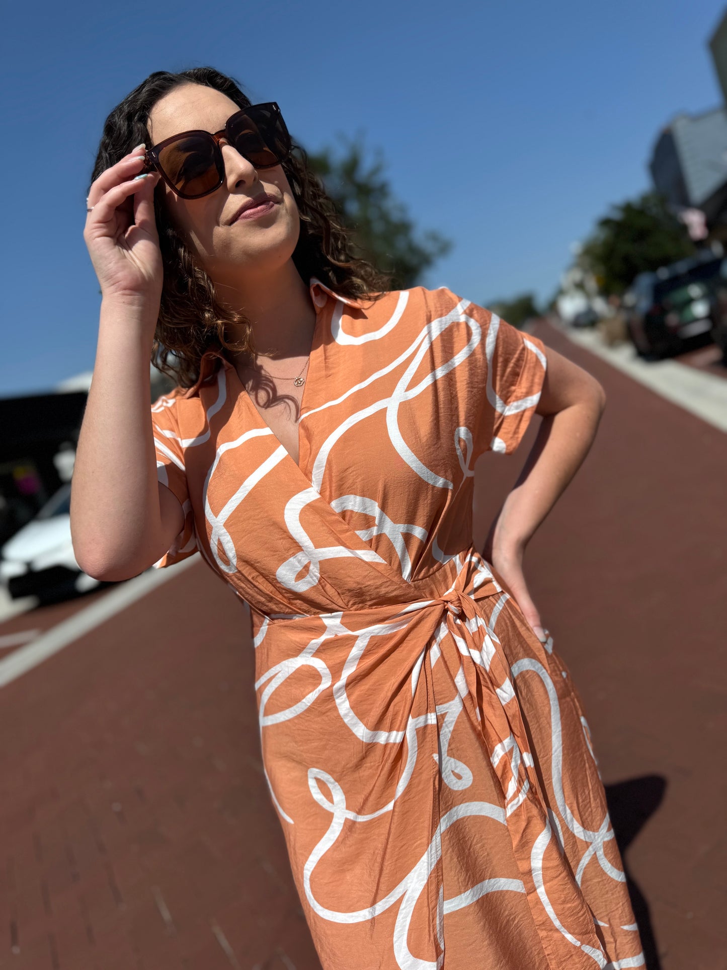 Sherbet Swirl Wrap Dress