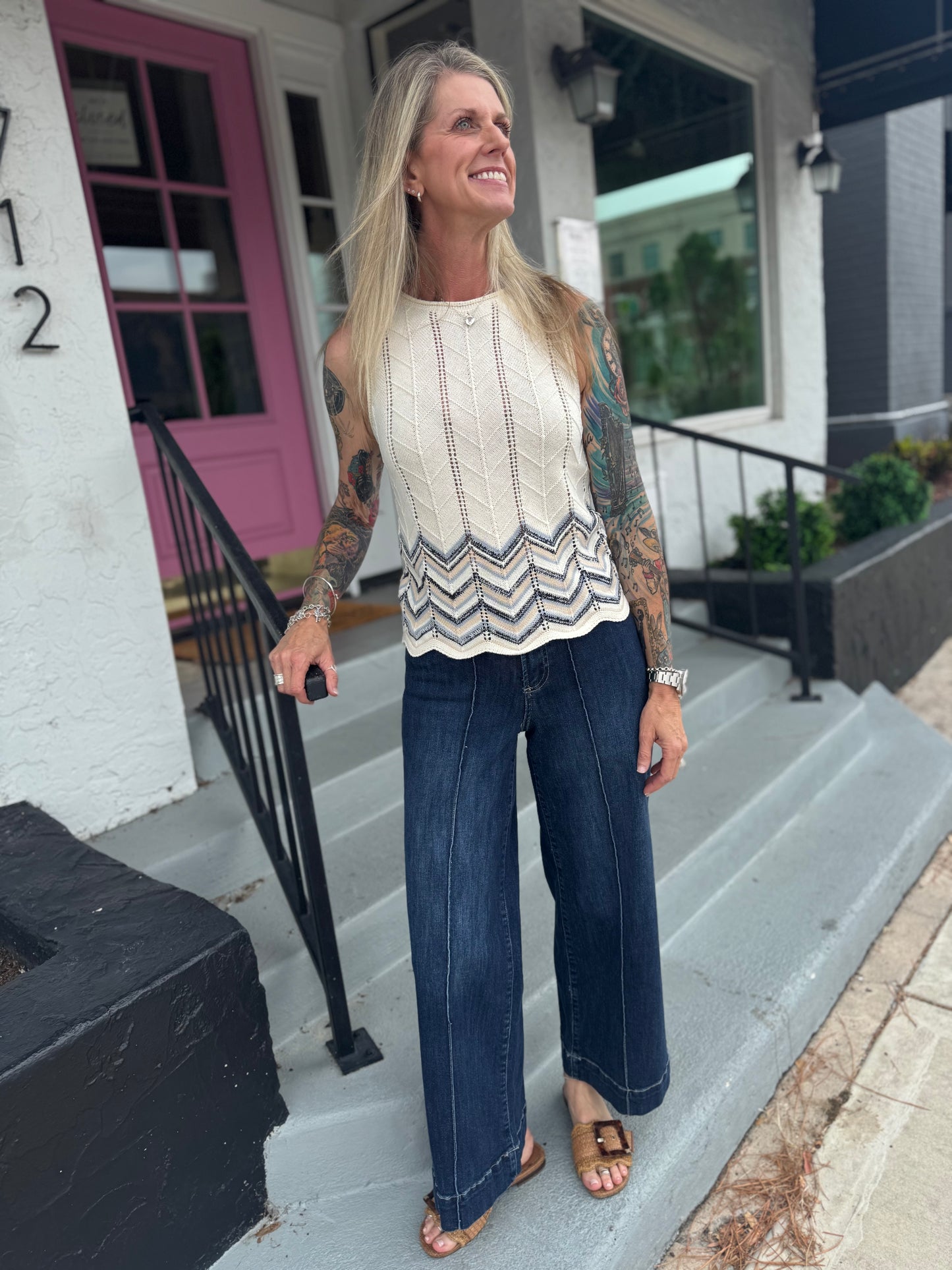 Seaside Stripe Sweater Tank