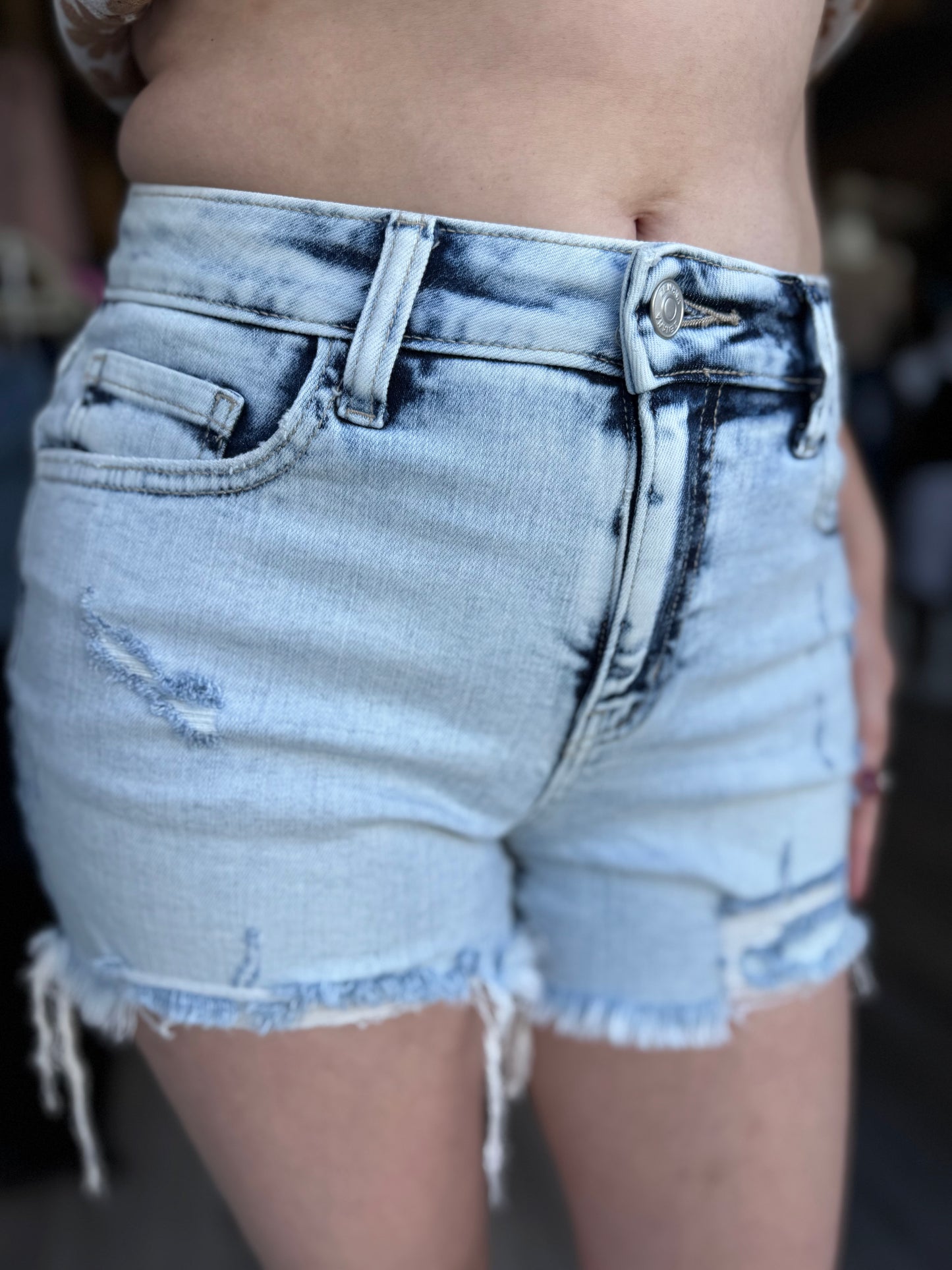 The Ava Acid Wash Shorts