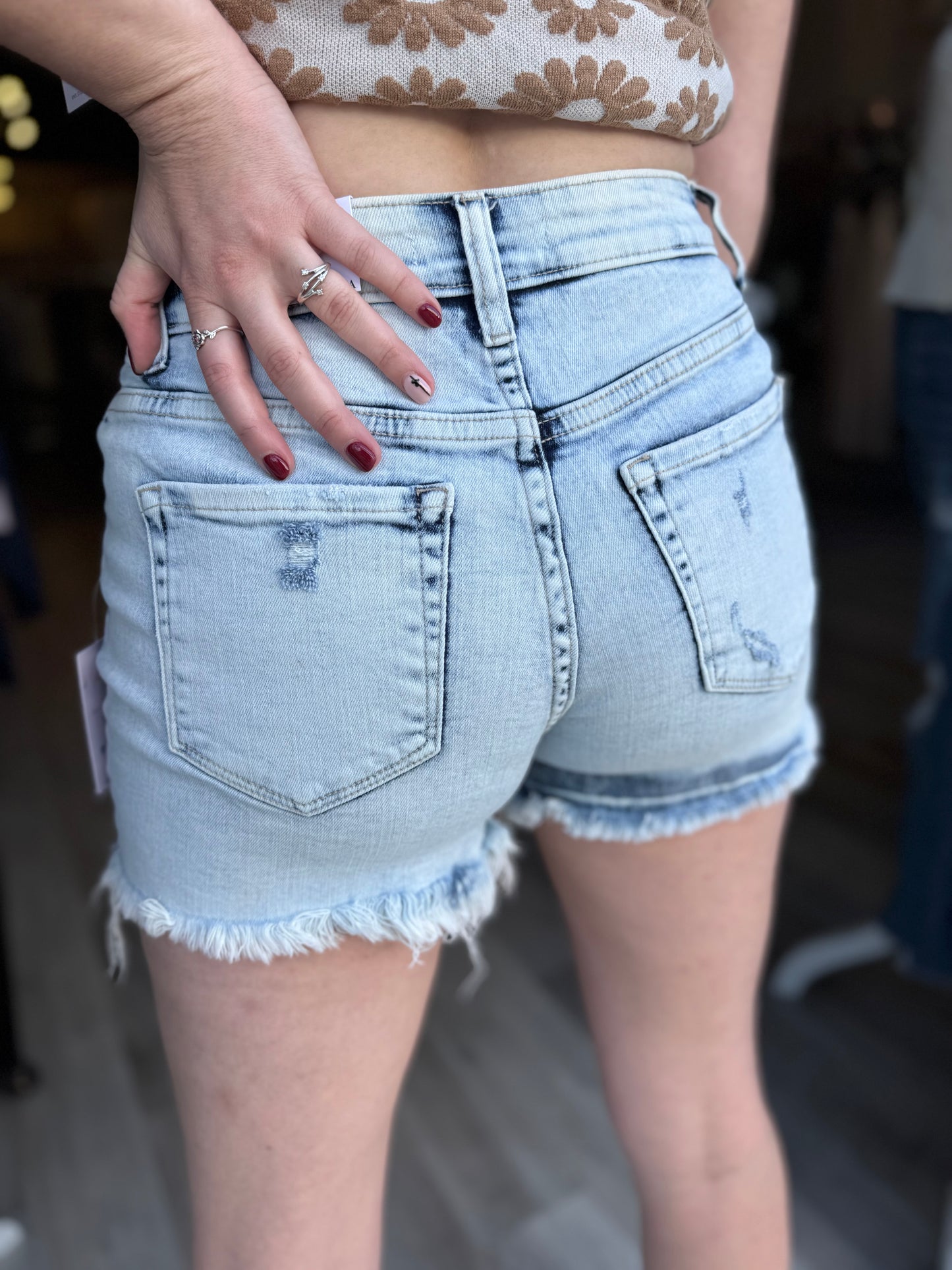 The Ava Acid Wash Shorts