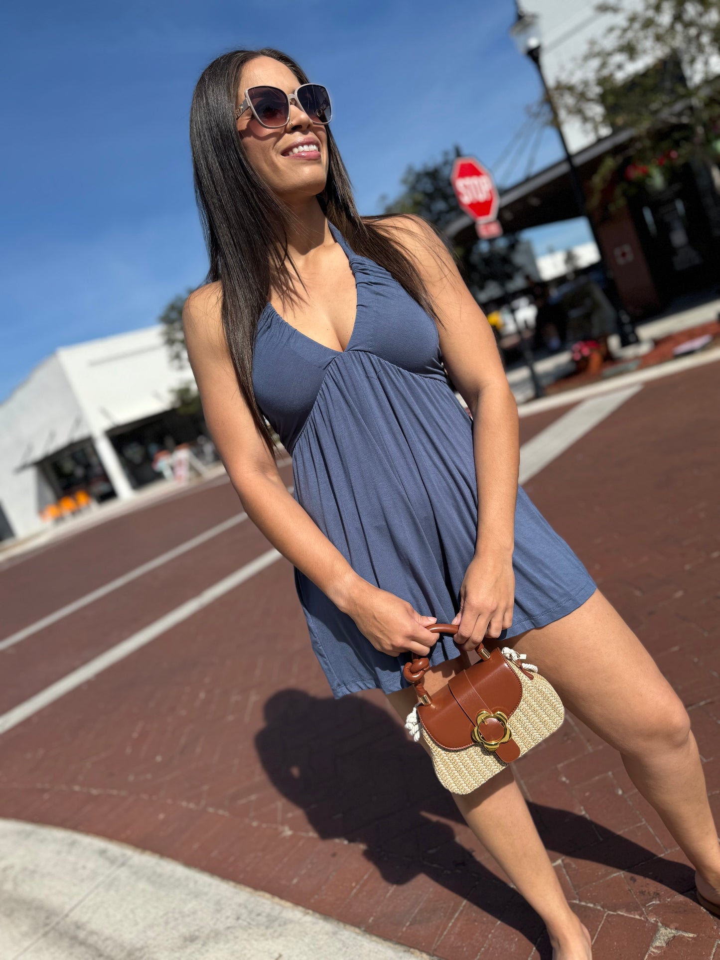 Has To Be Halter Romper - Blue