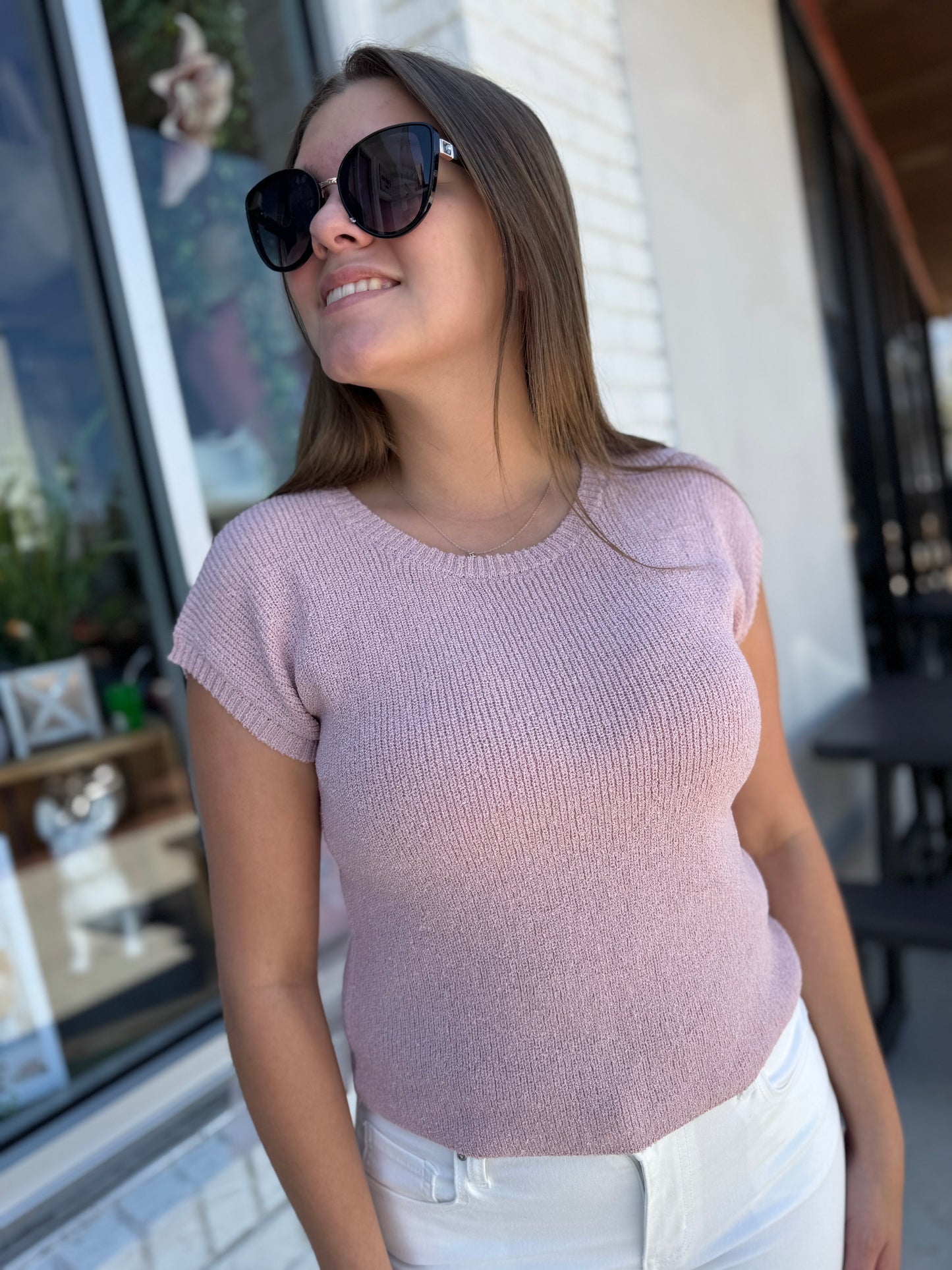 But That Bow Knit Top - Blush