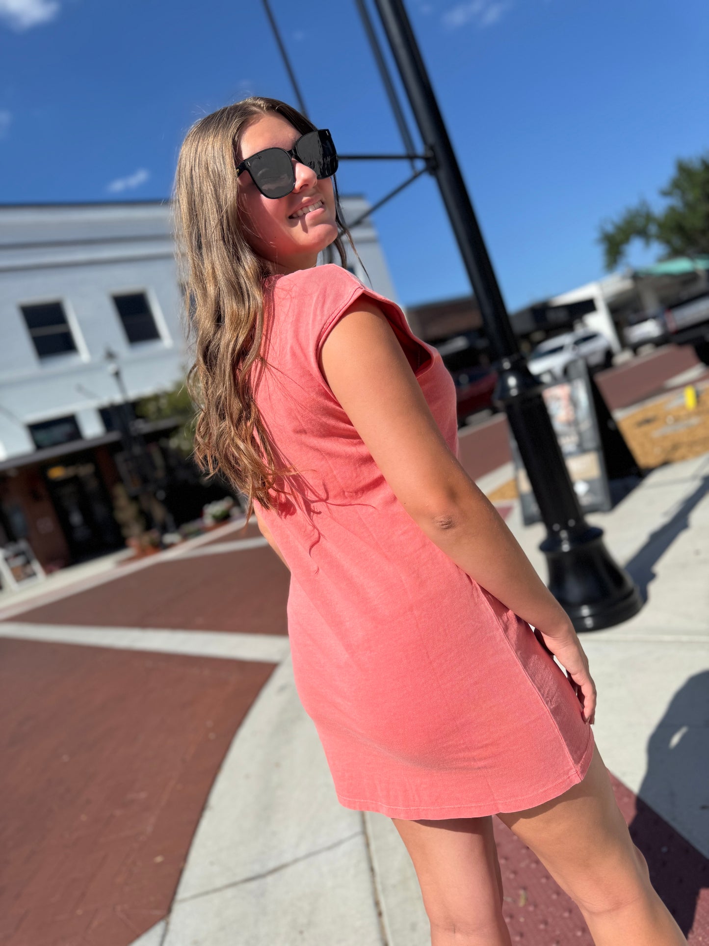 Summer Strides Dress (DB) - Coral