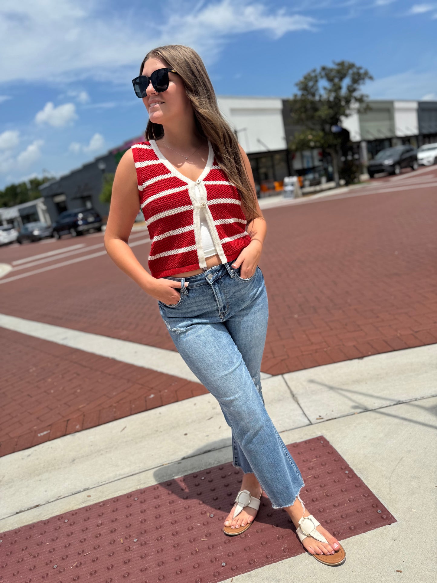 The Freedom Stripes Vest - Red
