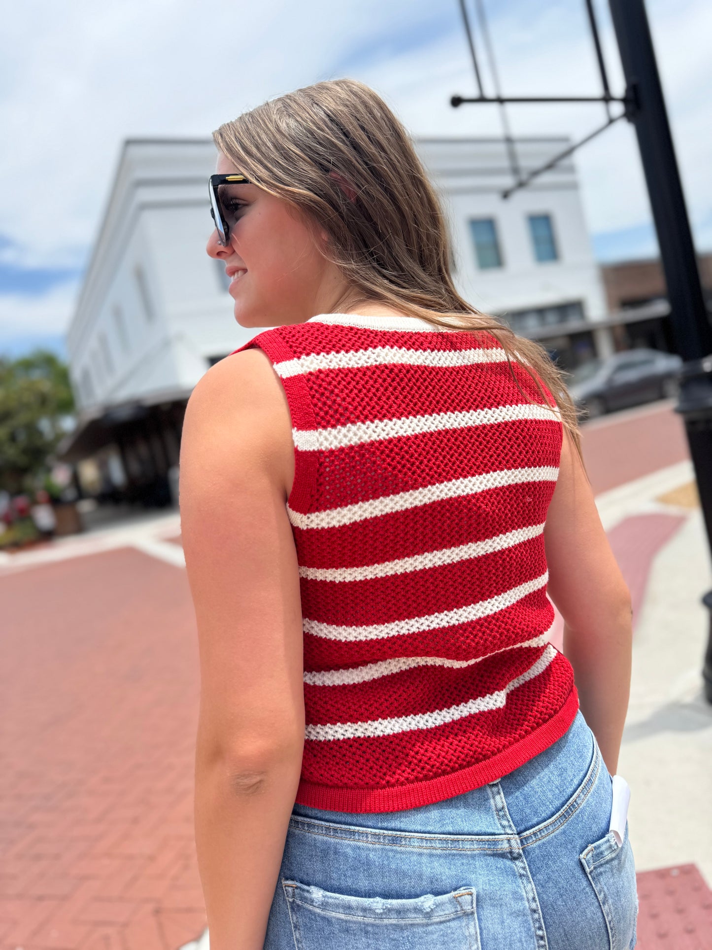 The Freedom Stripes Vest - Red