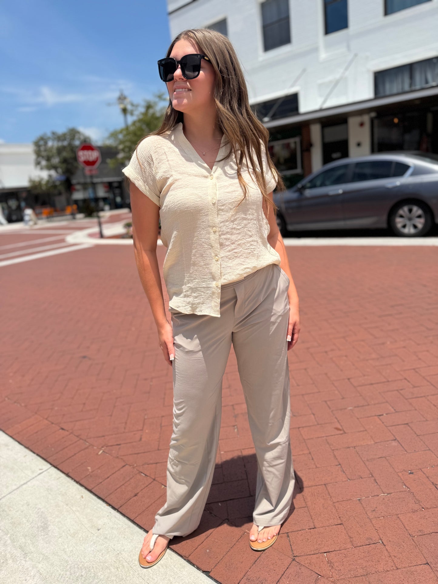 The Sunny Side Trousers - Taupe