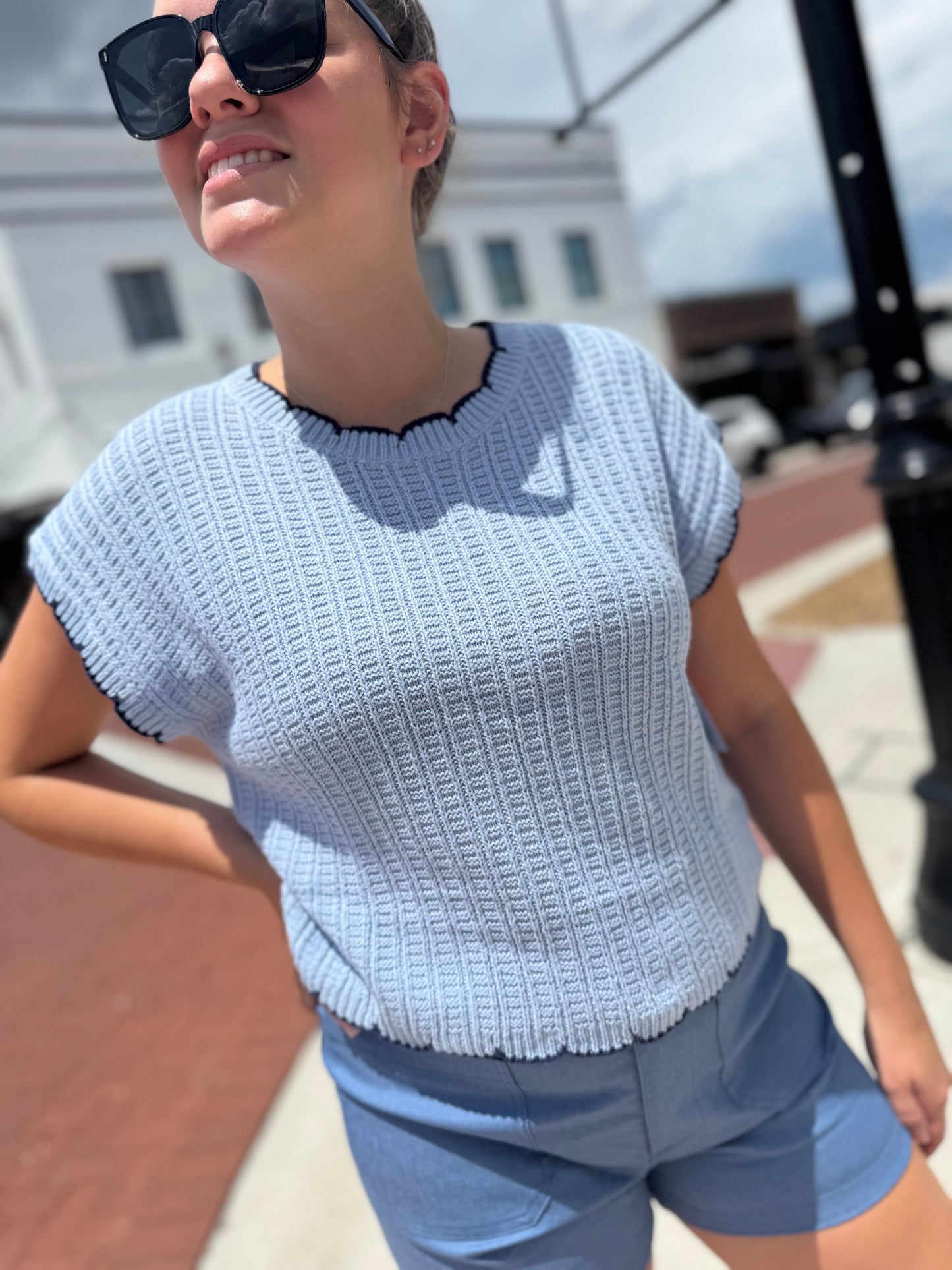 The Blue Flame Knit Top
