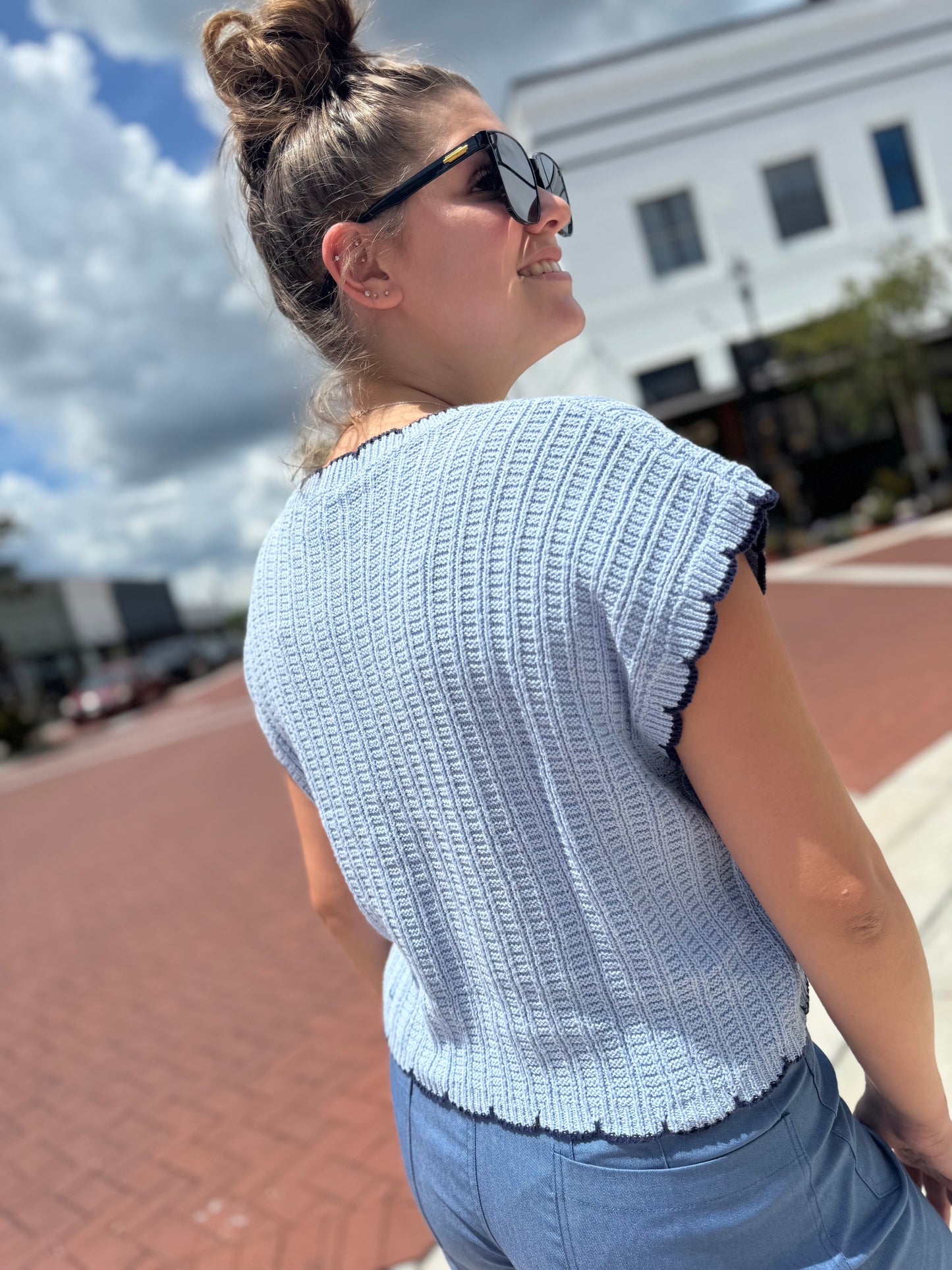 The Blue Flame Knit Top