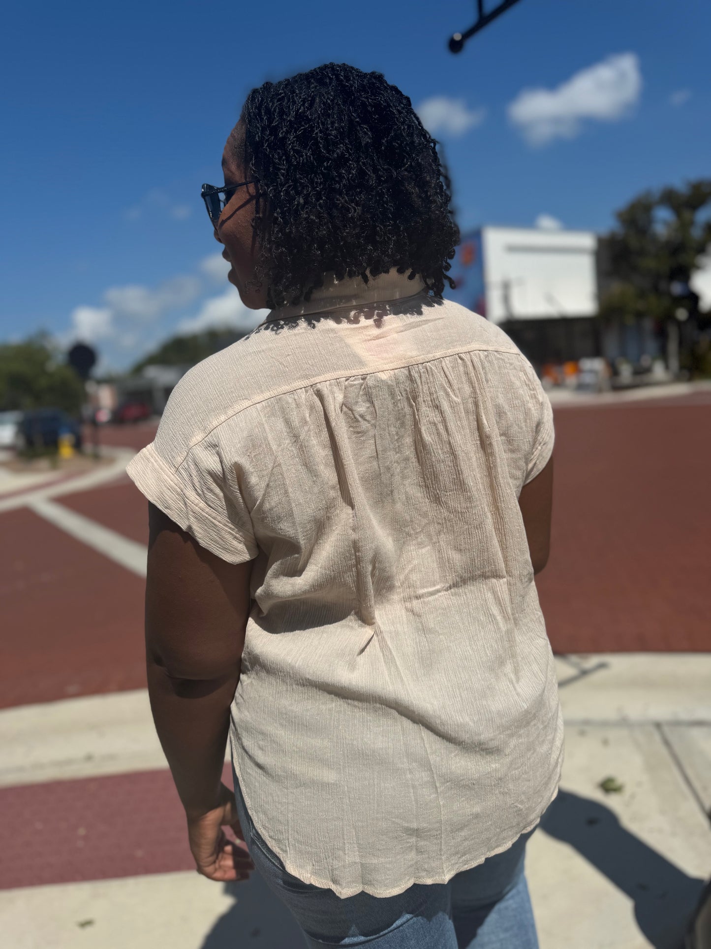 The Button Bliss Top - Cream