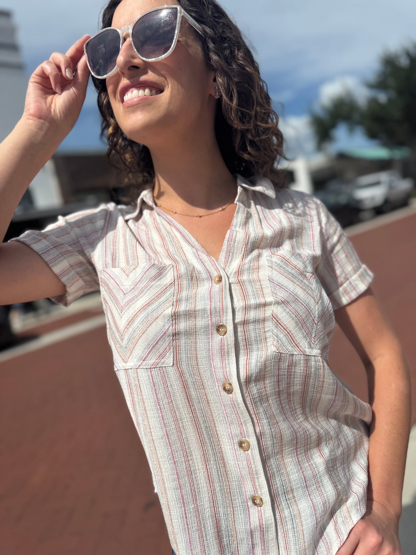 The Sunstripe Popover Top