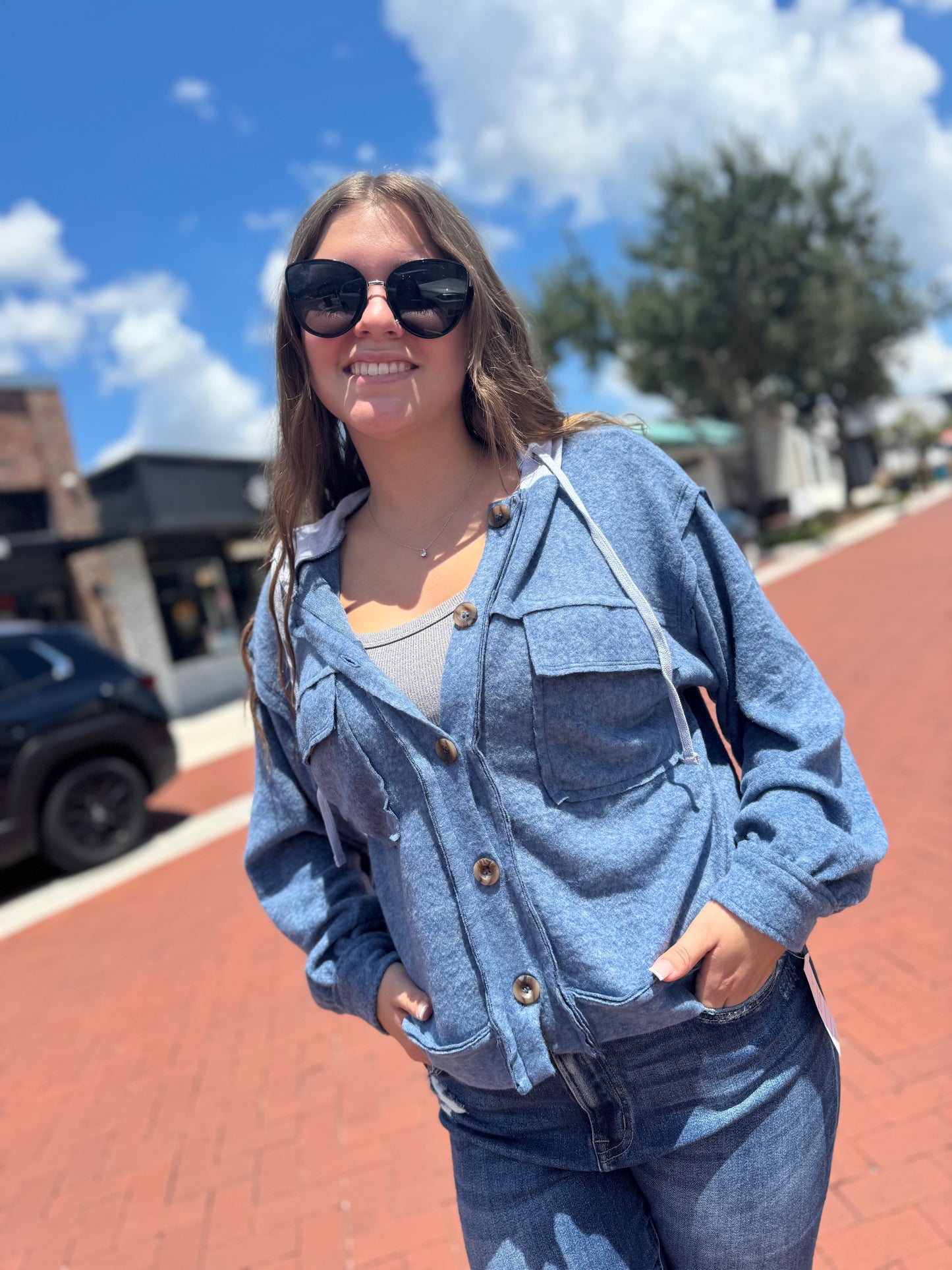 Button Up & Bounce Hoodie - 3 COLORS