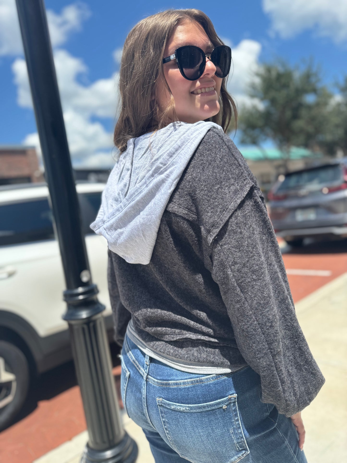 Button Up & Bounce Hoodie - 3 COLORS