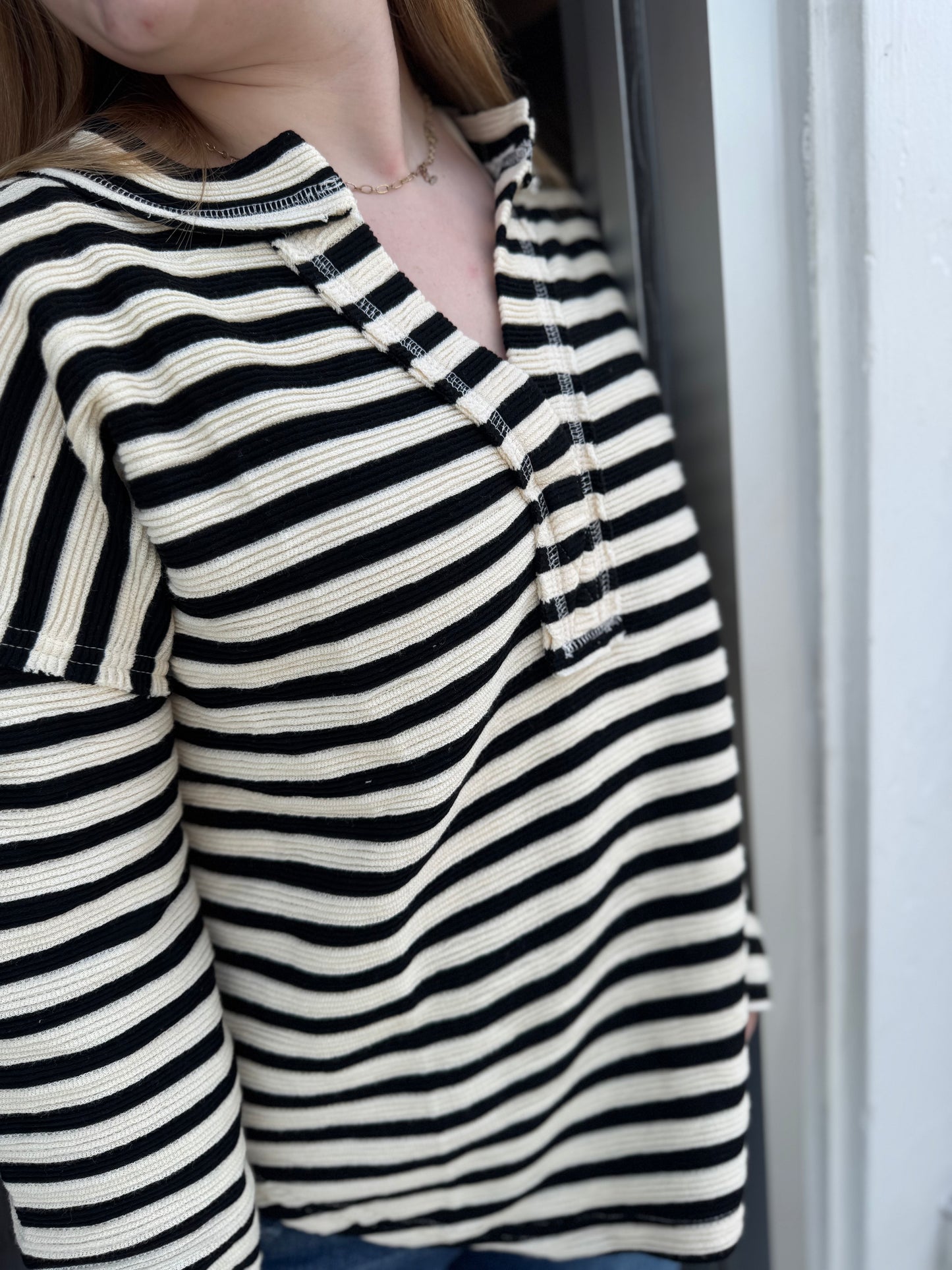 The Addams Stripes Knit Top