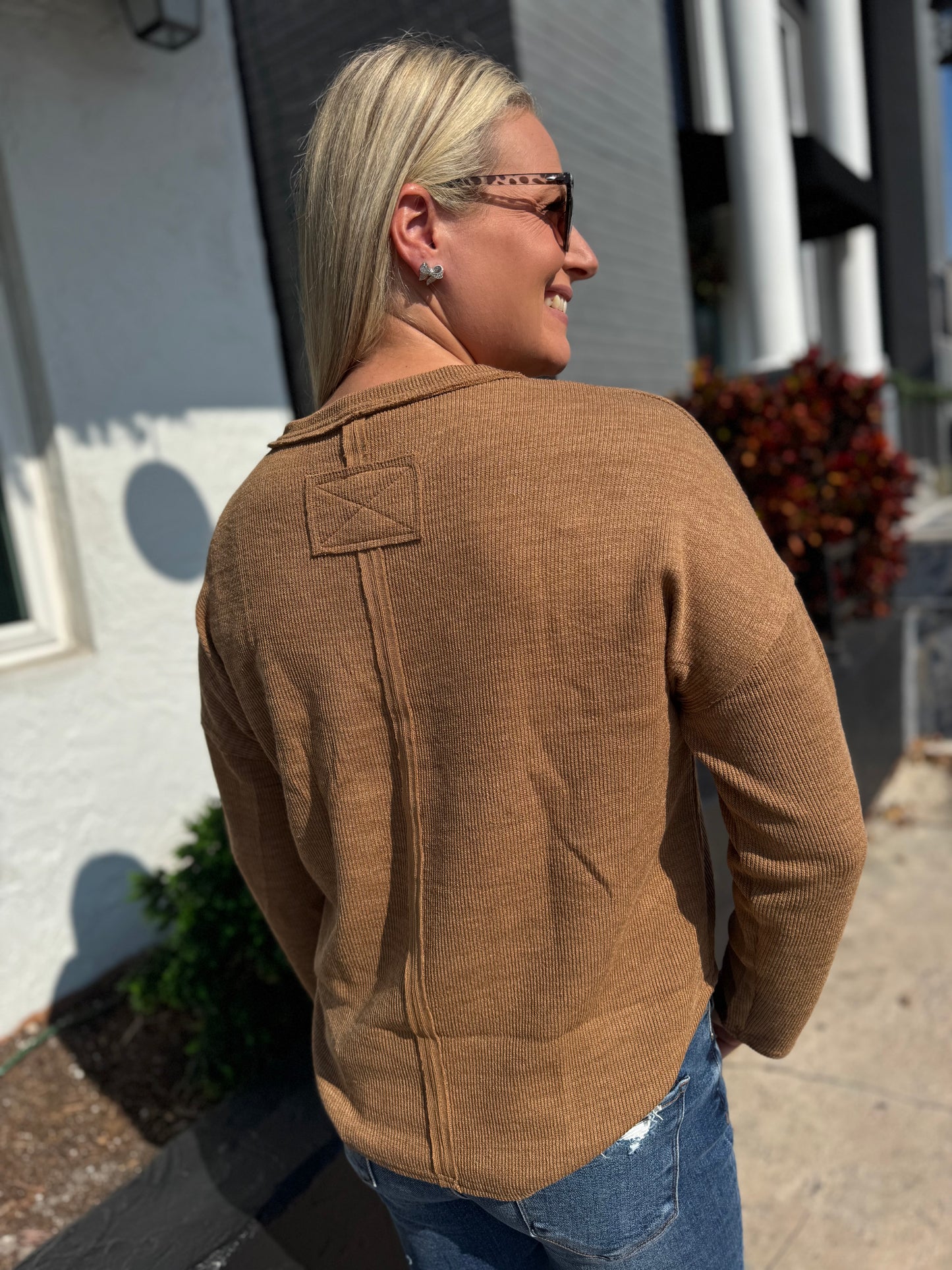 Cozy Split Neck Knit Top - 2 Colors