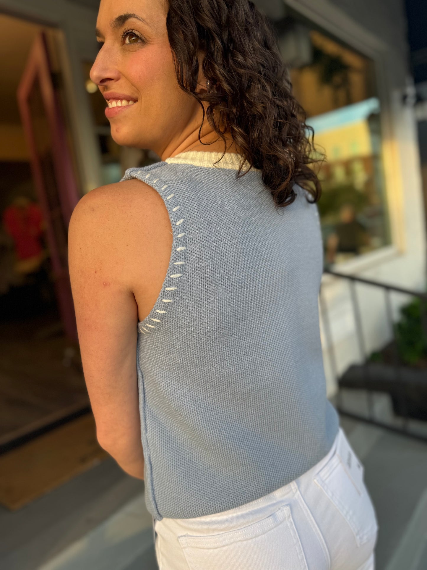 The Bluebird Button Vest