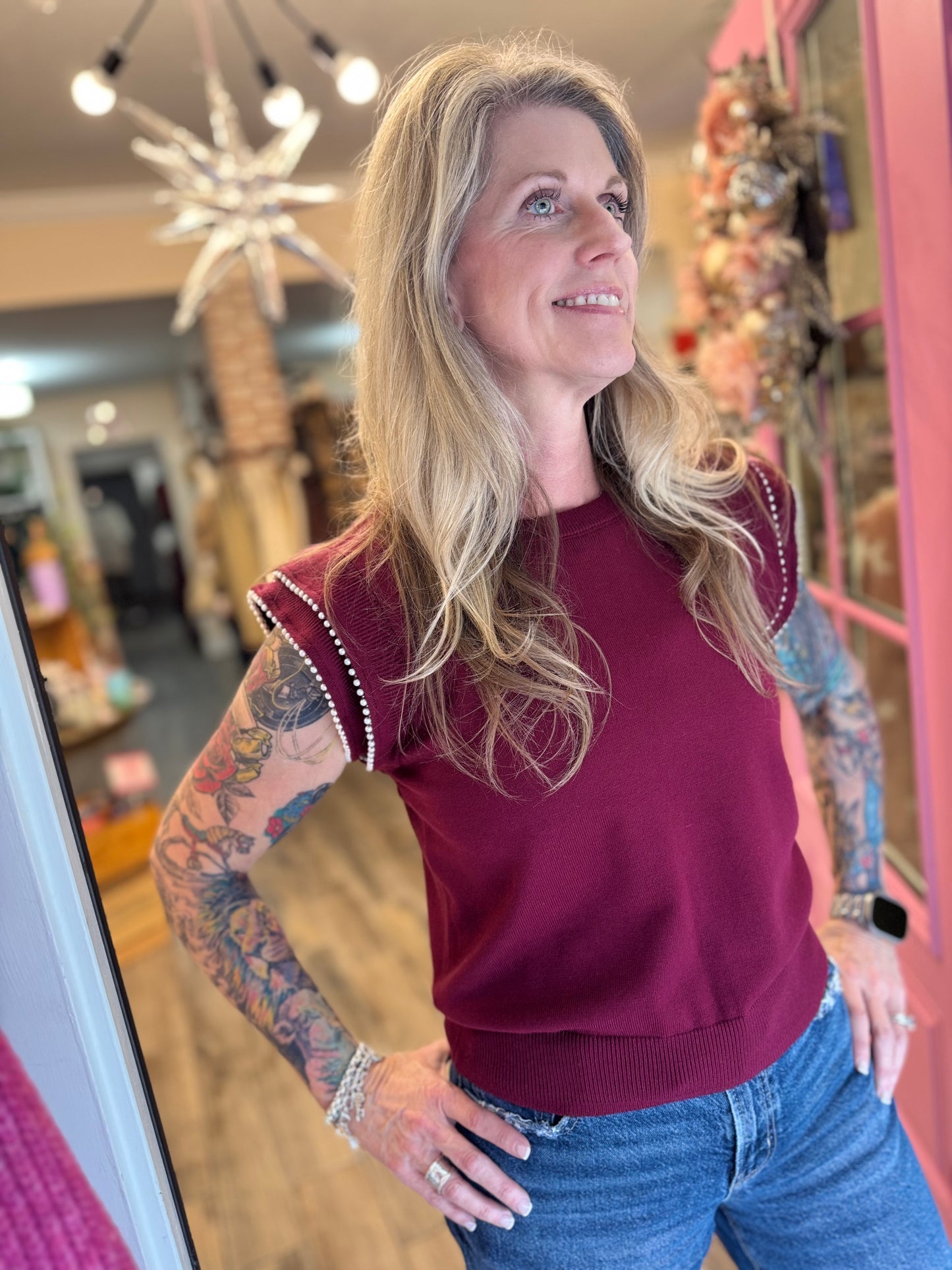 Pearly Girl Knit Top