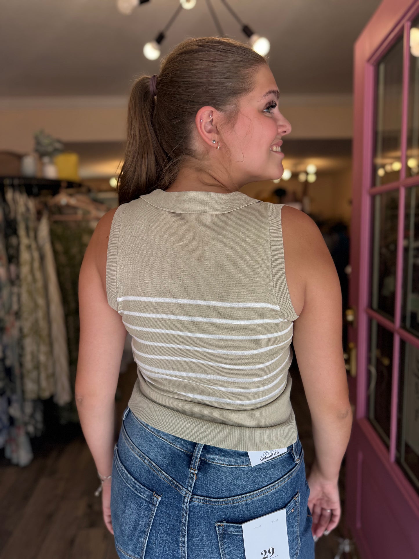 Boardwalk Stripe Polo Tank