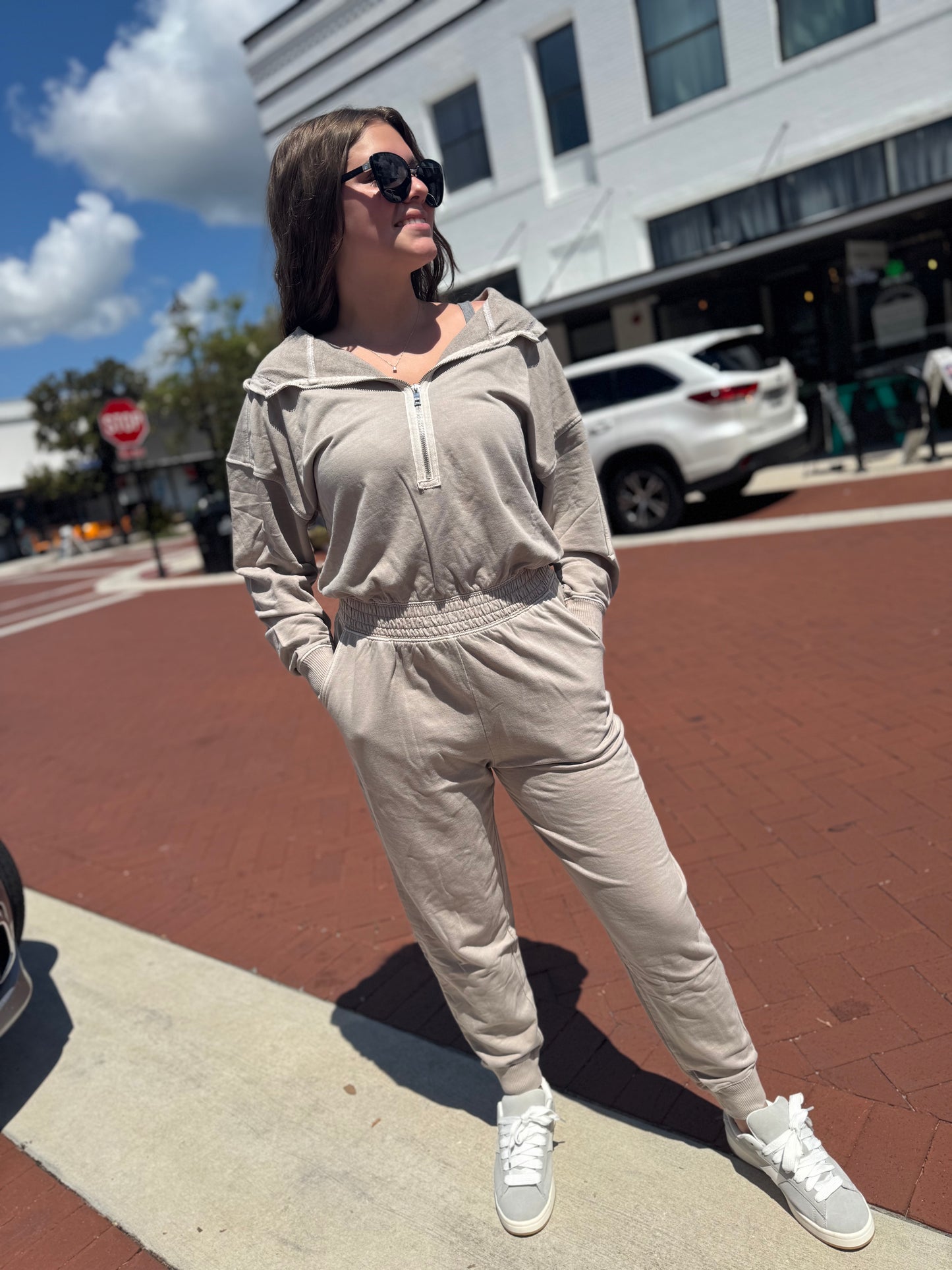 Zip & Zip French Terry Jumpsuit - 5 COLORS