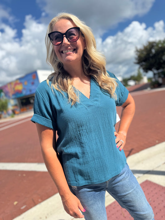 The Easy Does It Top - Teal