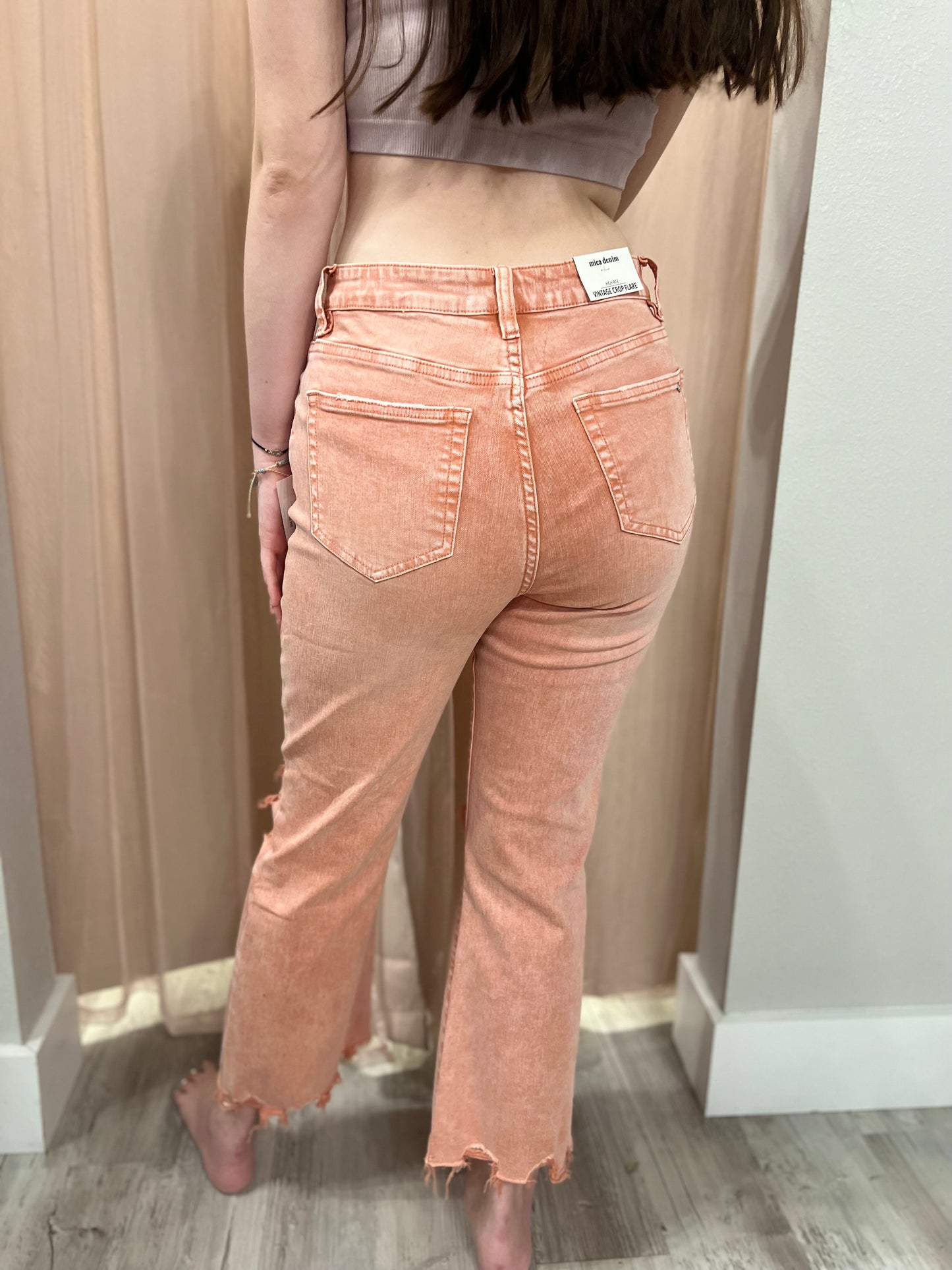 The Kaia Kick Flare Jeans in Pink
