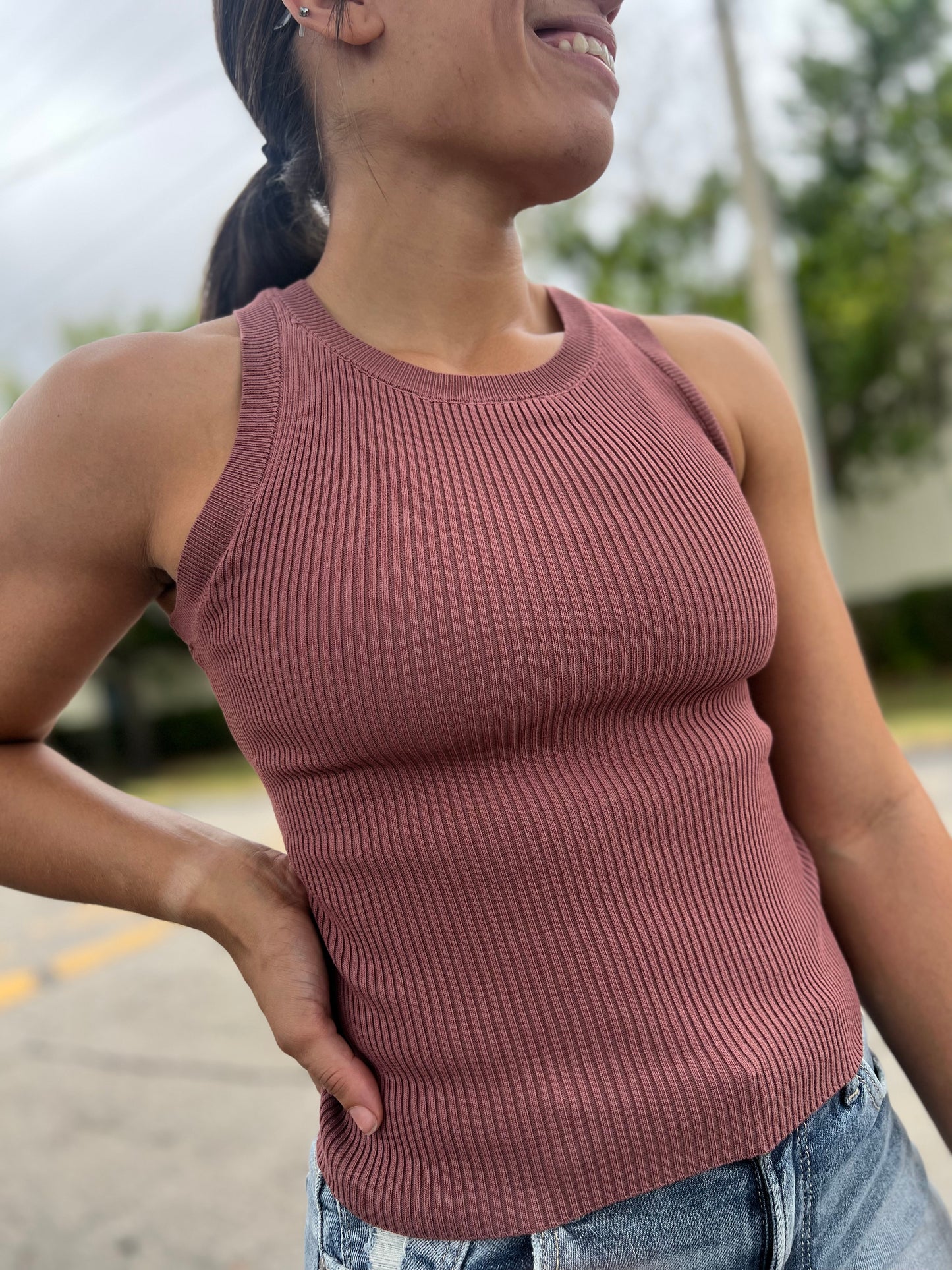 Next Level Ribbed Tank - Terra