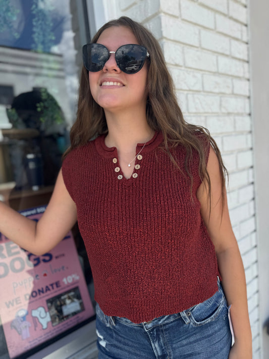 Button Breeze Split Vest - 2 Colors