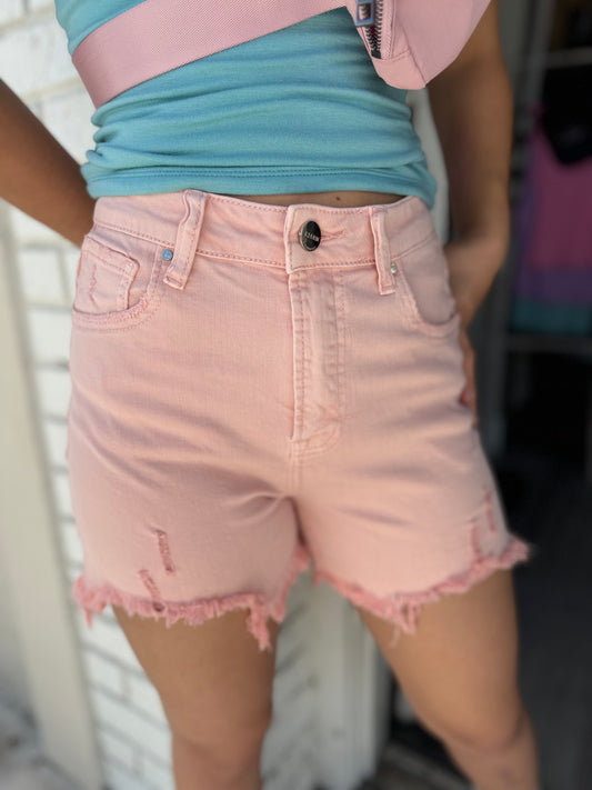 The Leeloo Denim Shorts - Pink