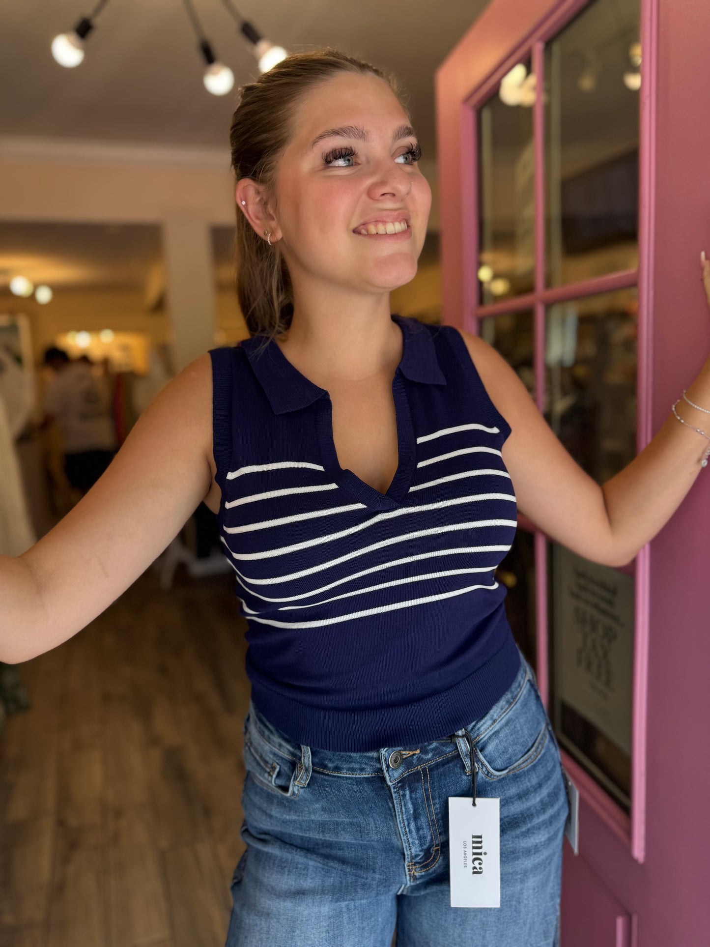 Boardwalk Stripe Polo Tank