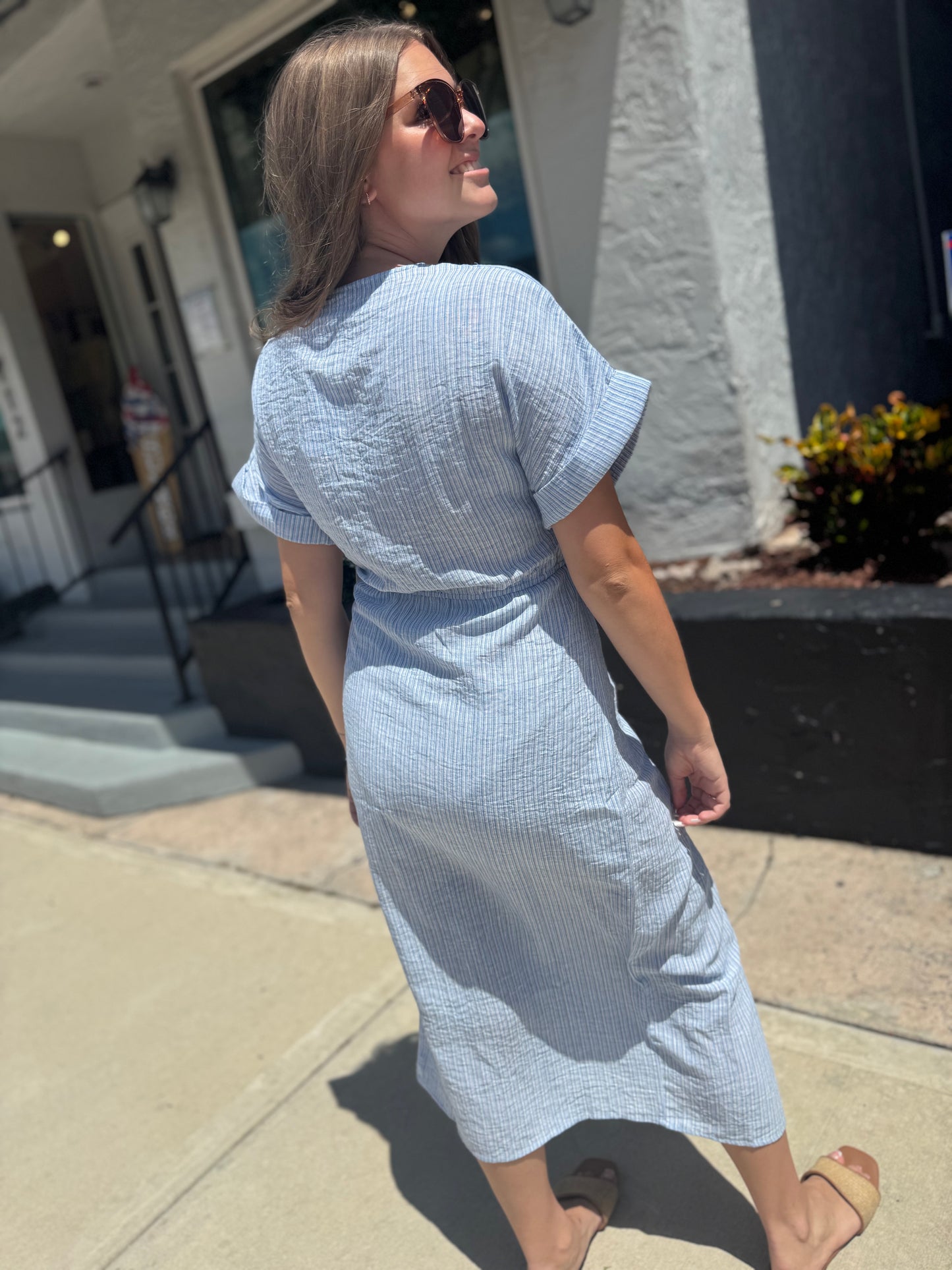 Sunday Stroll Tie Midi Dress