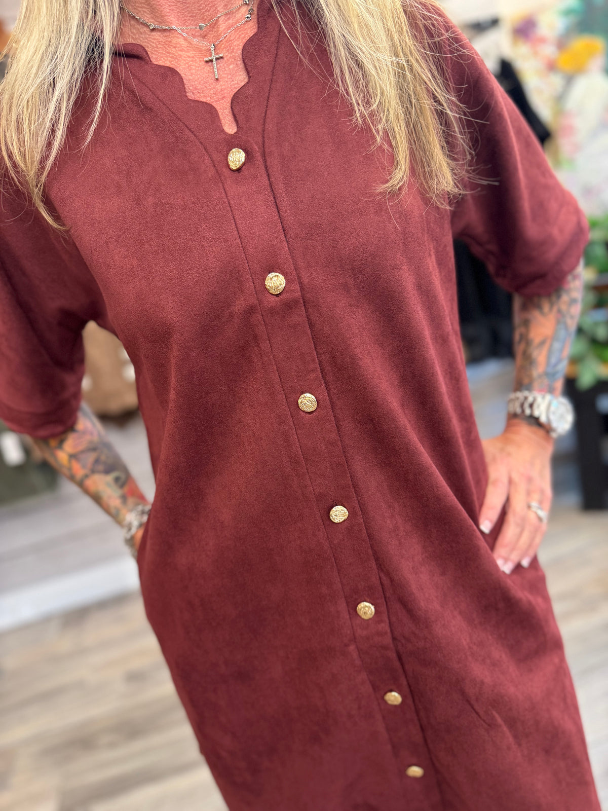 Buttoned Up Babe Dress