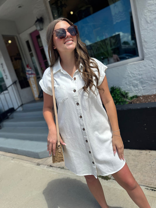 Cuffed Up Shirt Dress