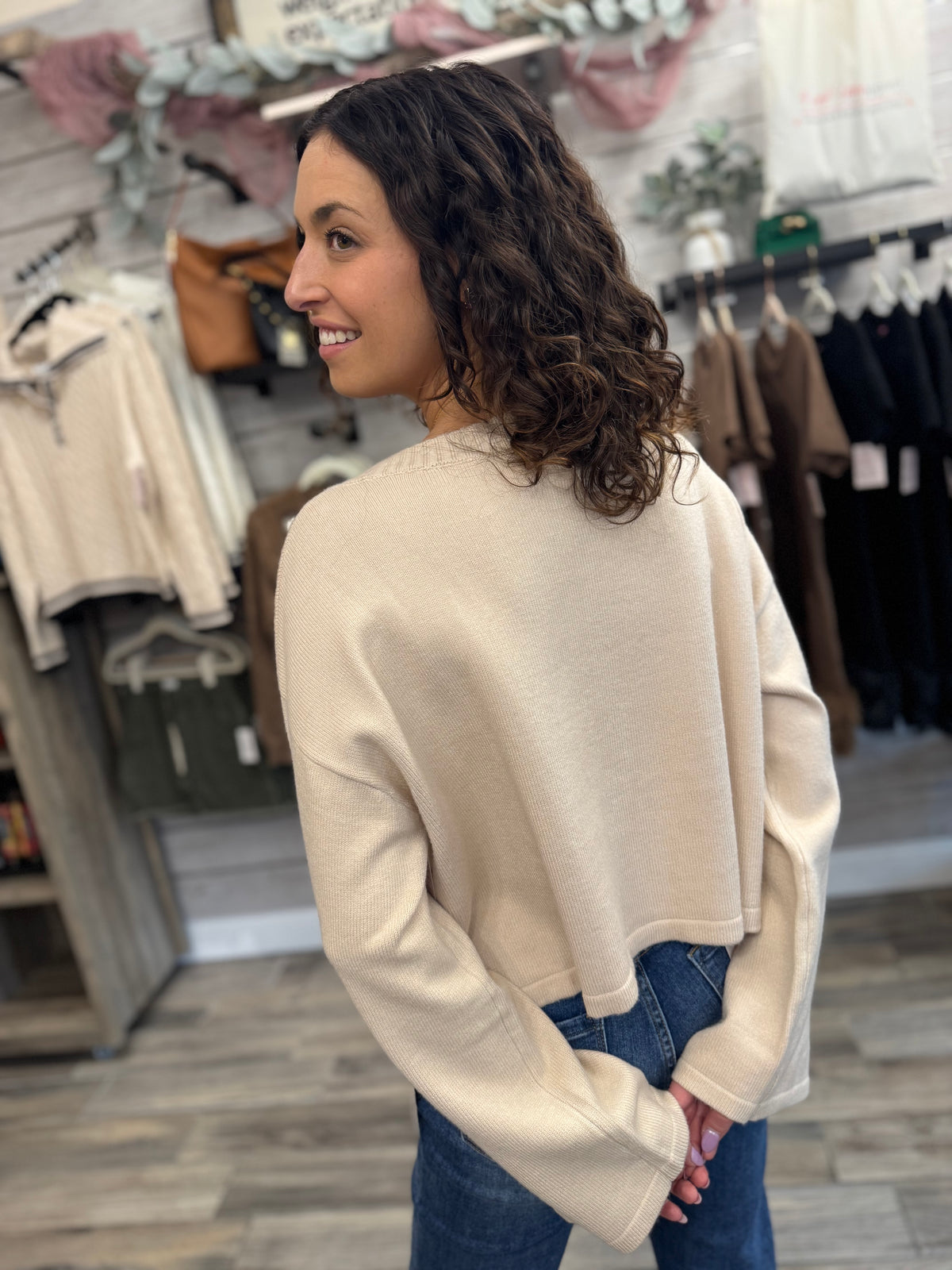 Buttoned Up-ish Cropped Cardigan