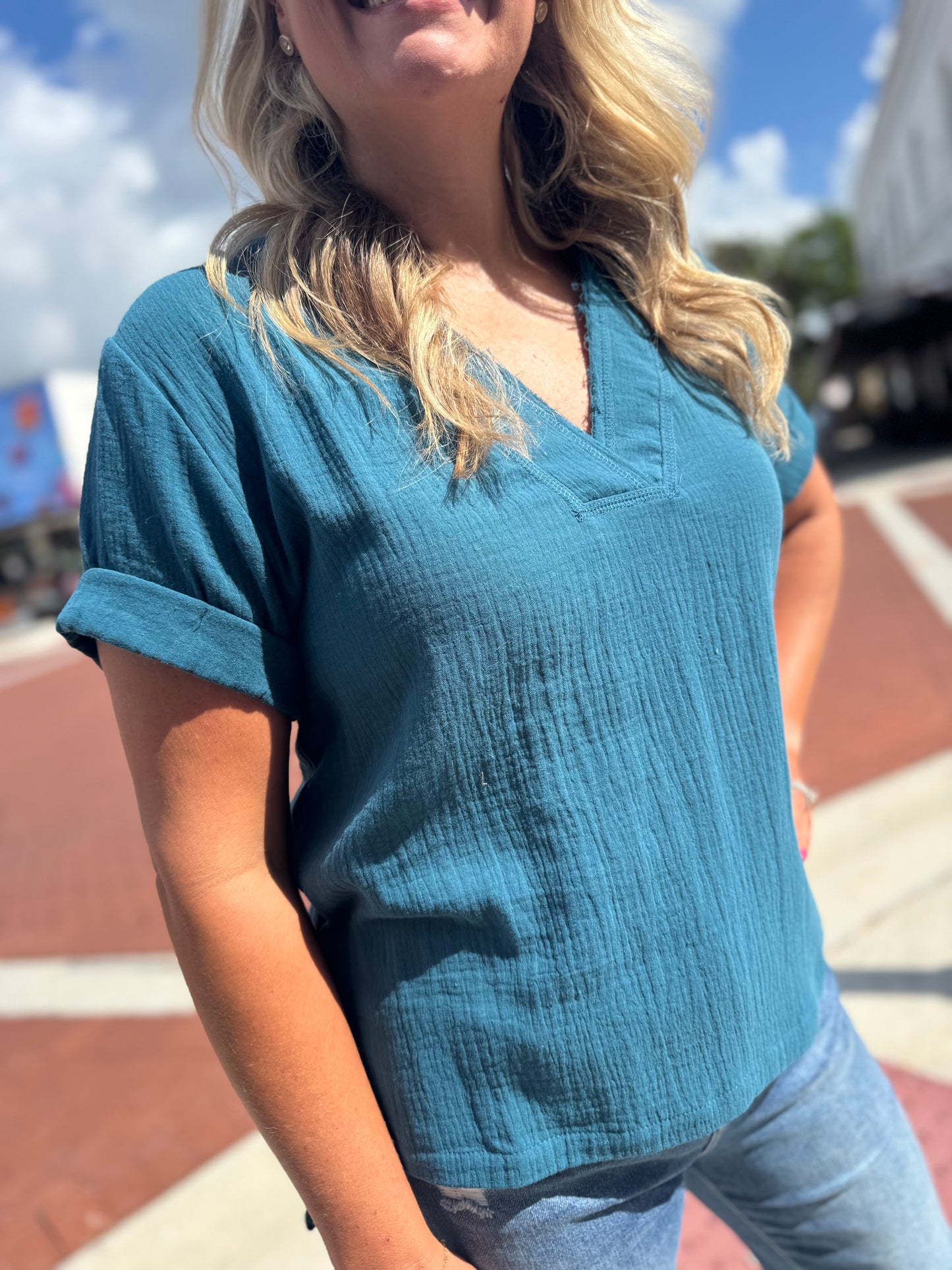 The Easy Does It Top - Teal