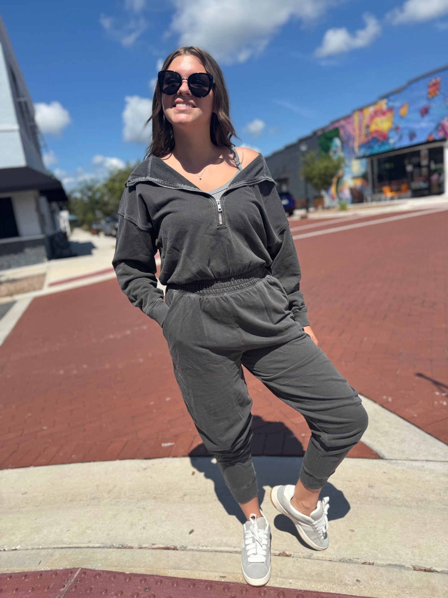 Zip & Zip French Terry Jumpsuit - 5 COLORS