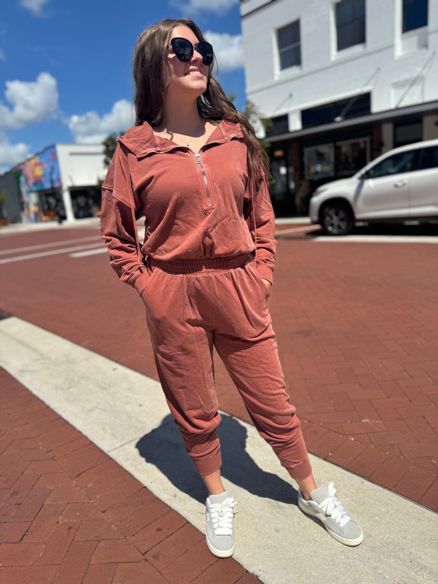 Zip & Zip French Terry Jumpsuit - 5 COLORS