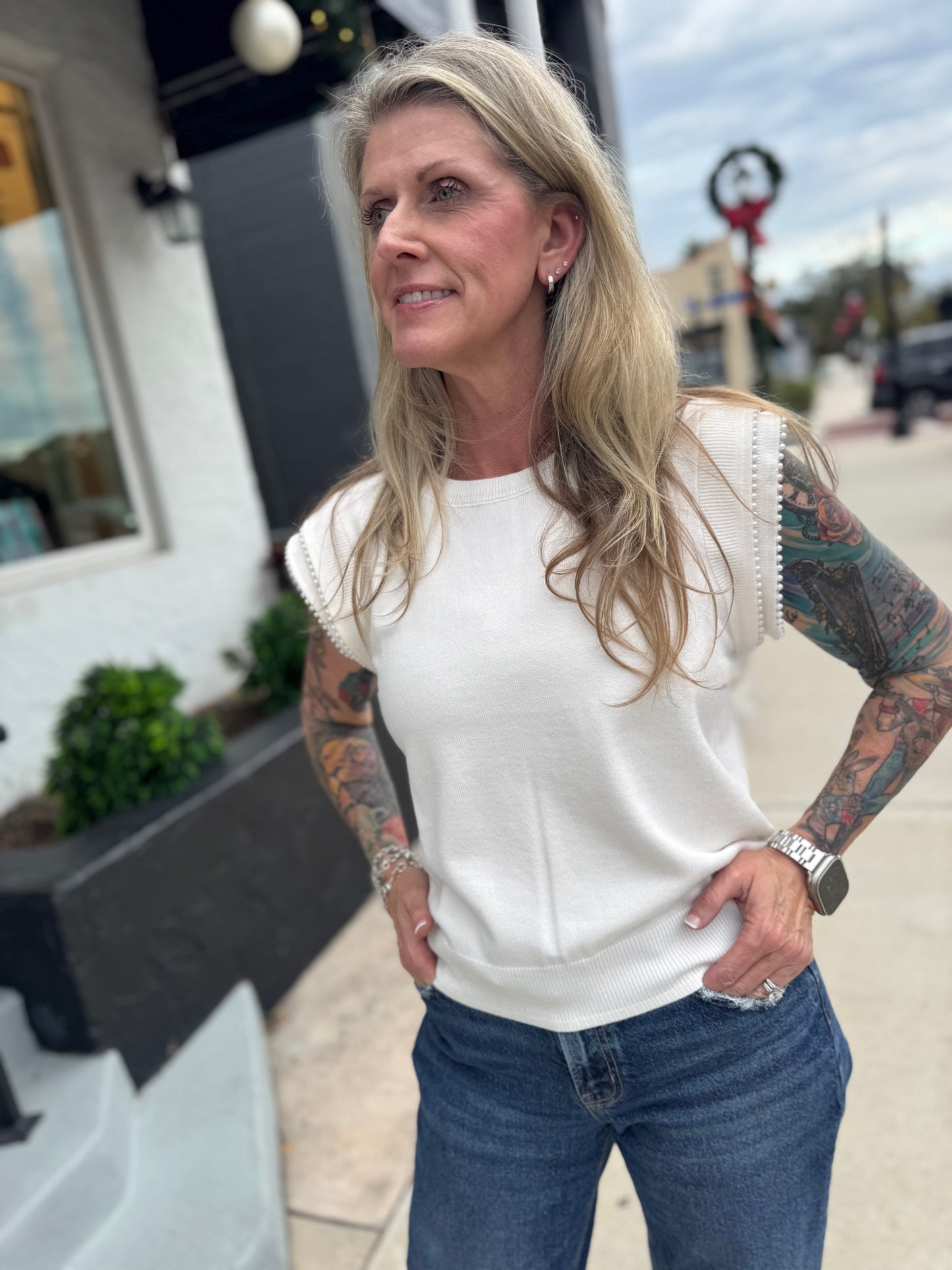 Pearly Girl Knit Top