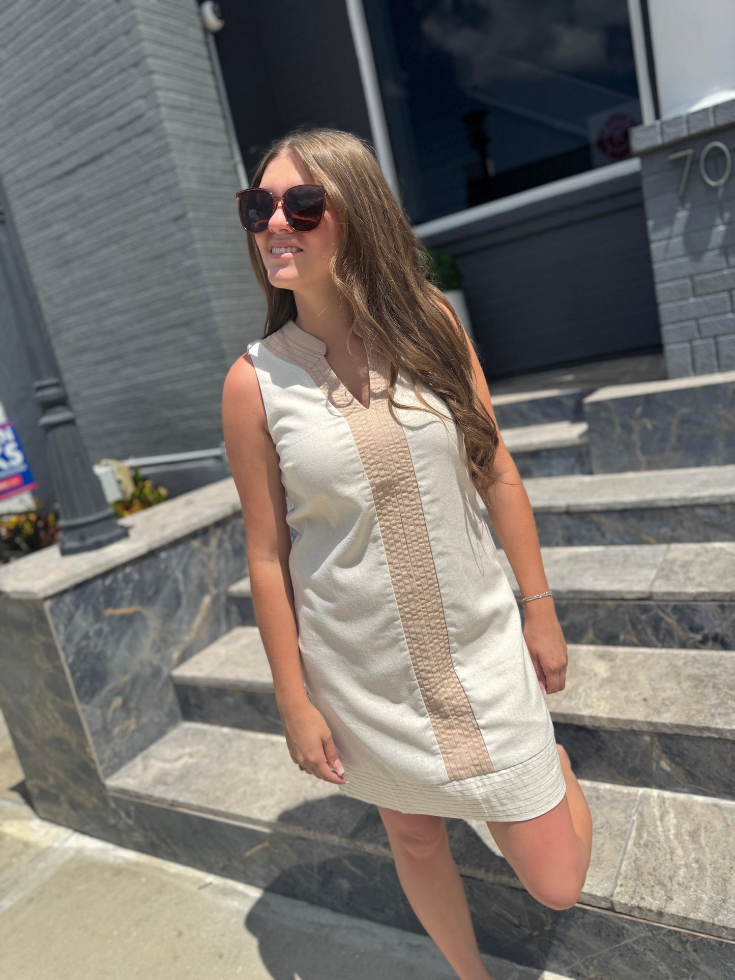 Linen Love V-Neck Dress
