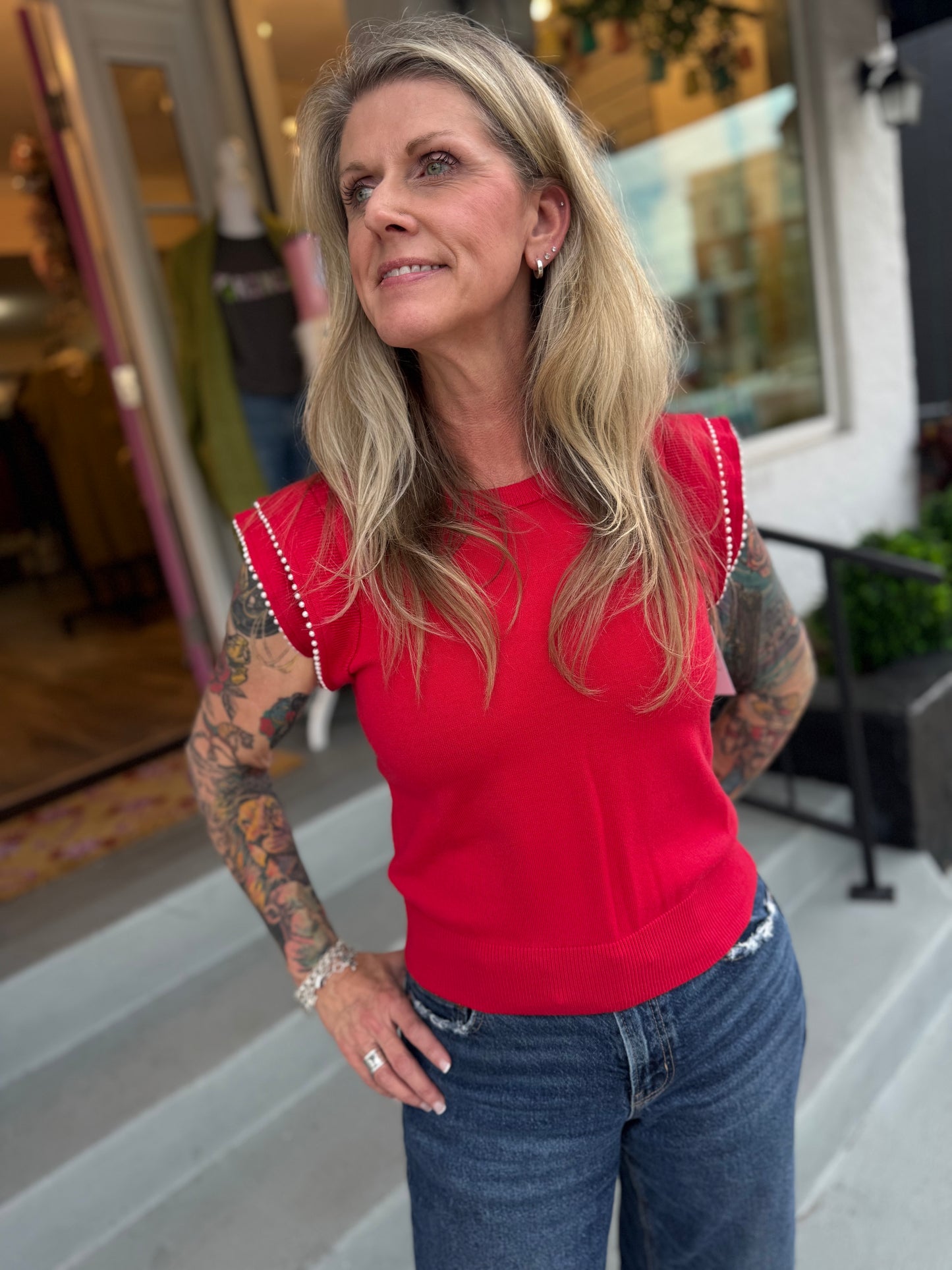 Pearly Girl Knit Top