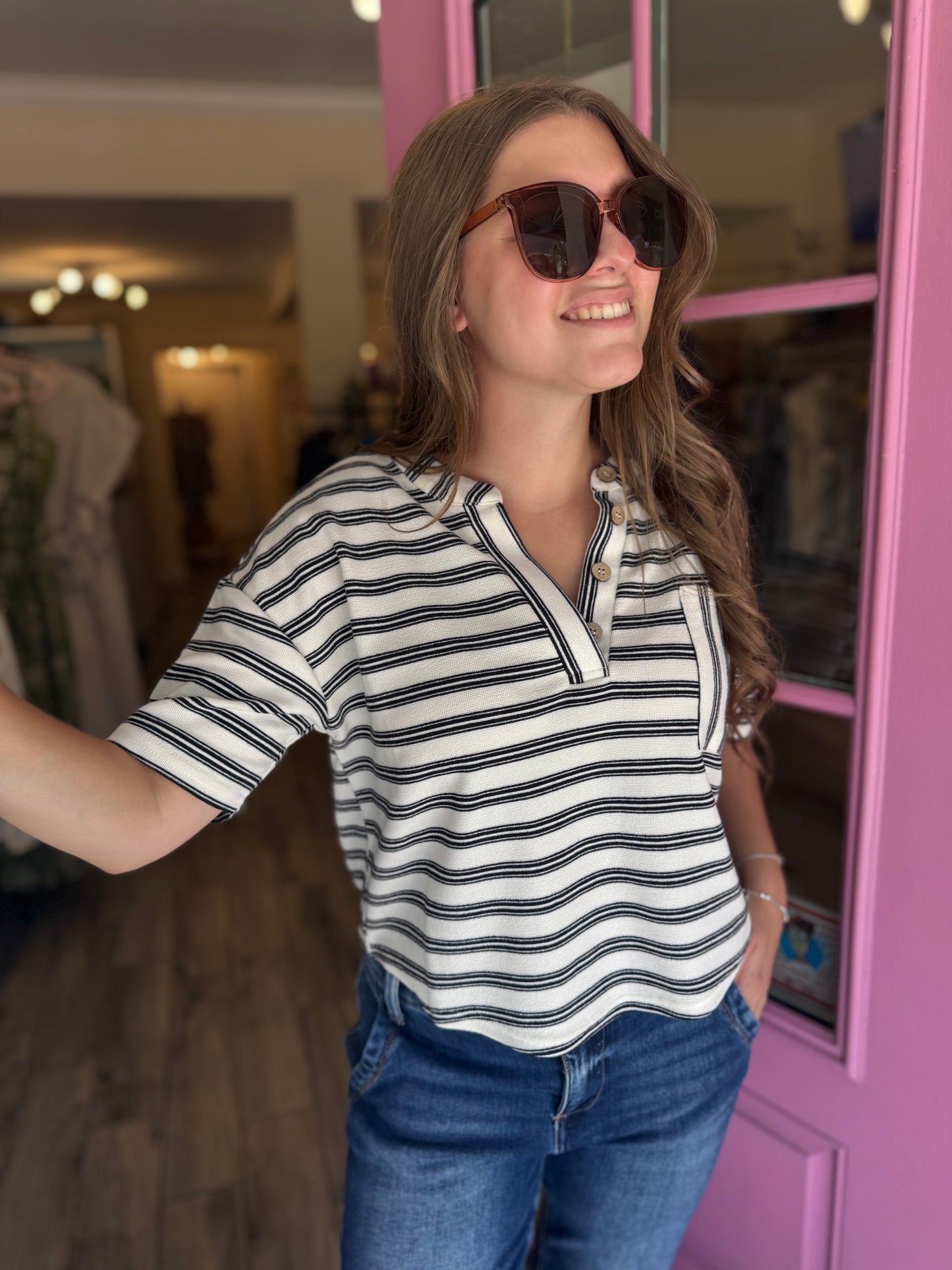 Cozy Coastal Henley Top