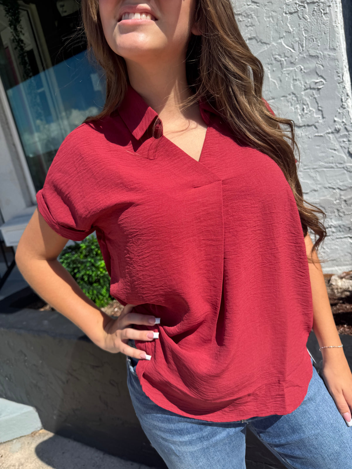 Collared & Unbothered Top