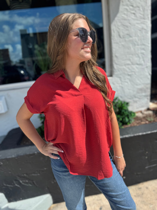 Collared & Unbothered Top