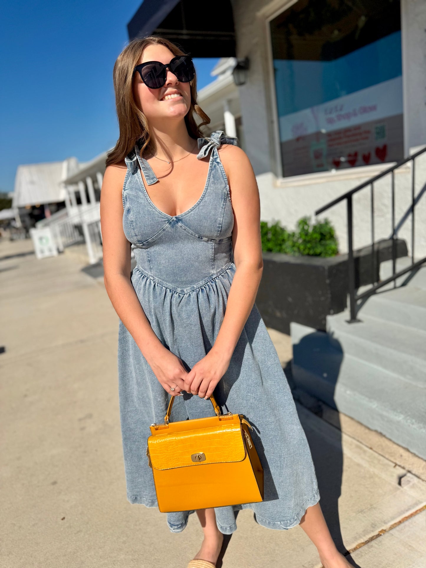 The Country Side Denim Midi Dress