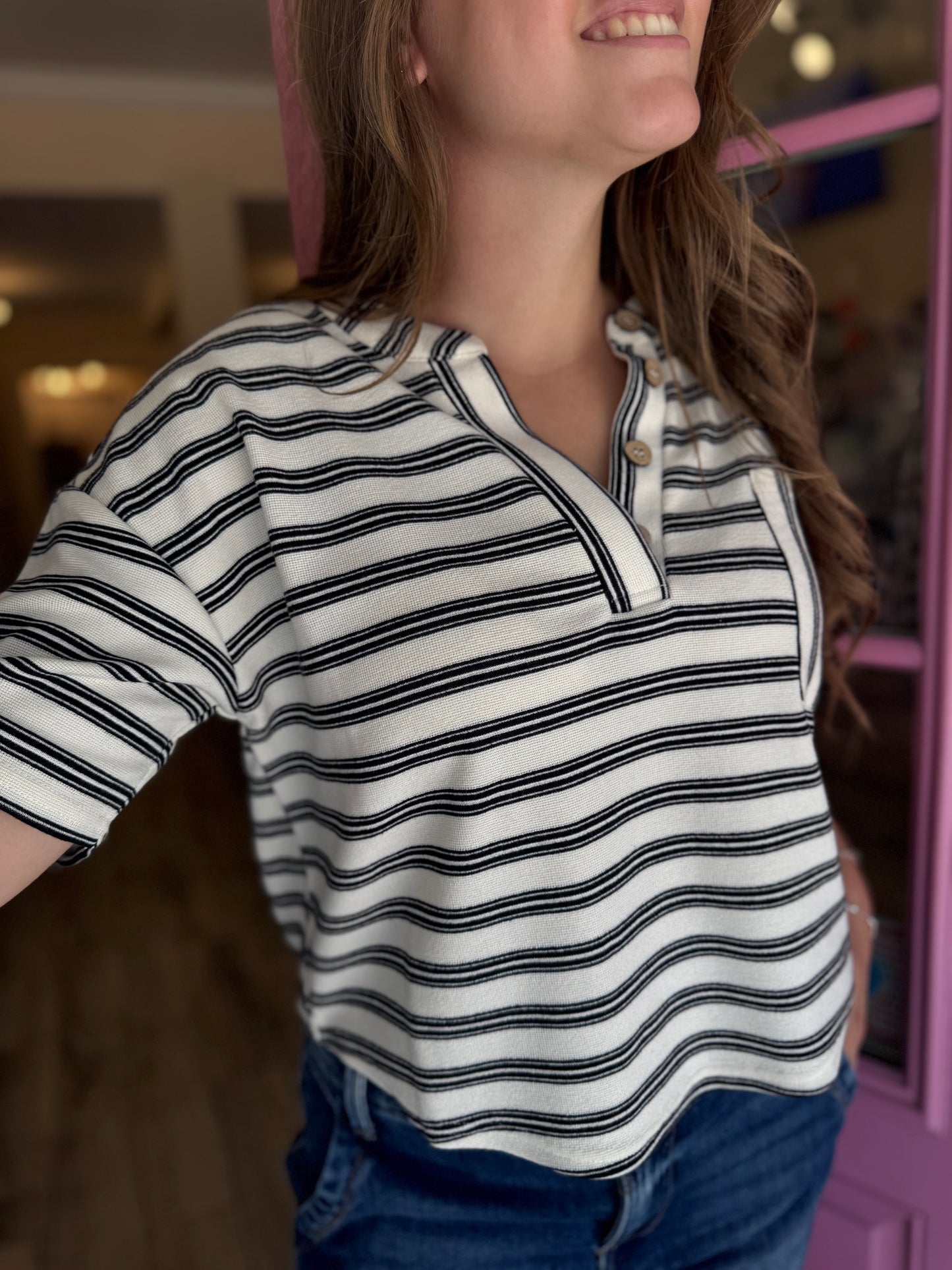 Cozy Coastal Henley Top