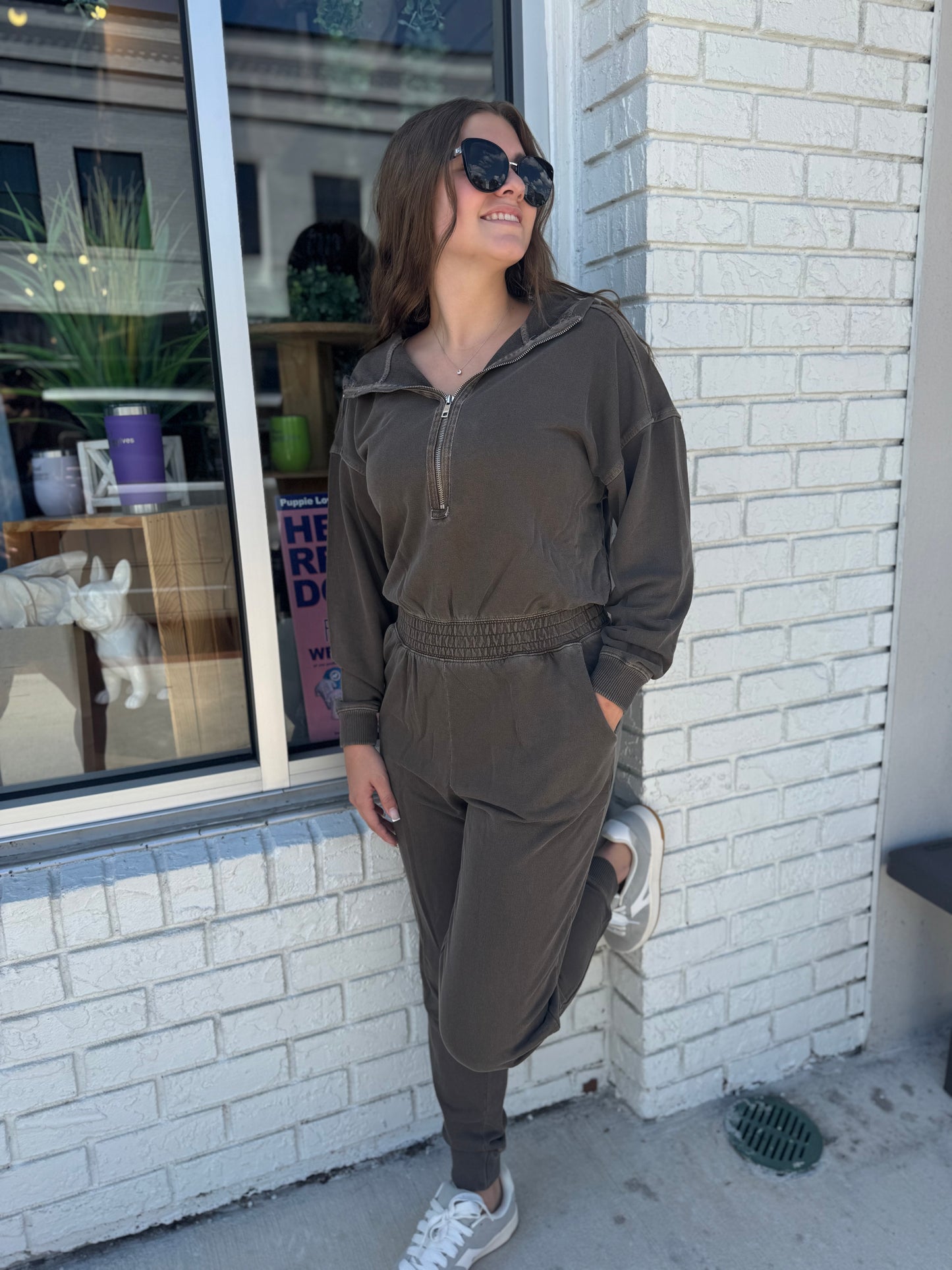 Zip & Zip French Terry Jumpsuit - 5 COLORS