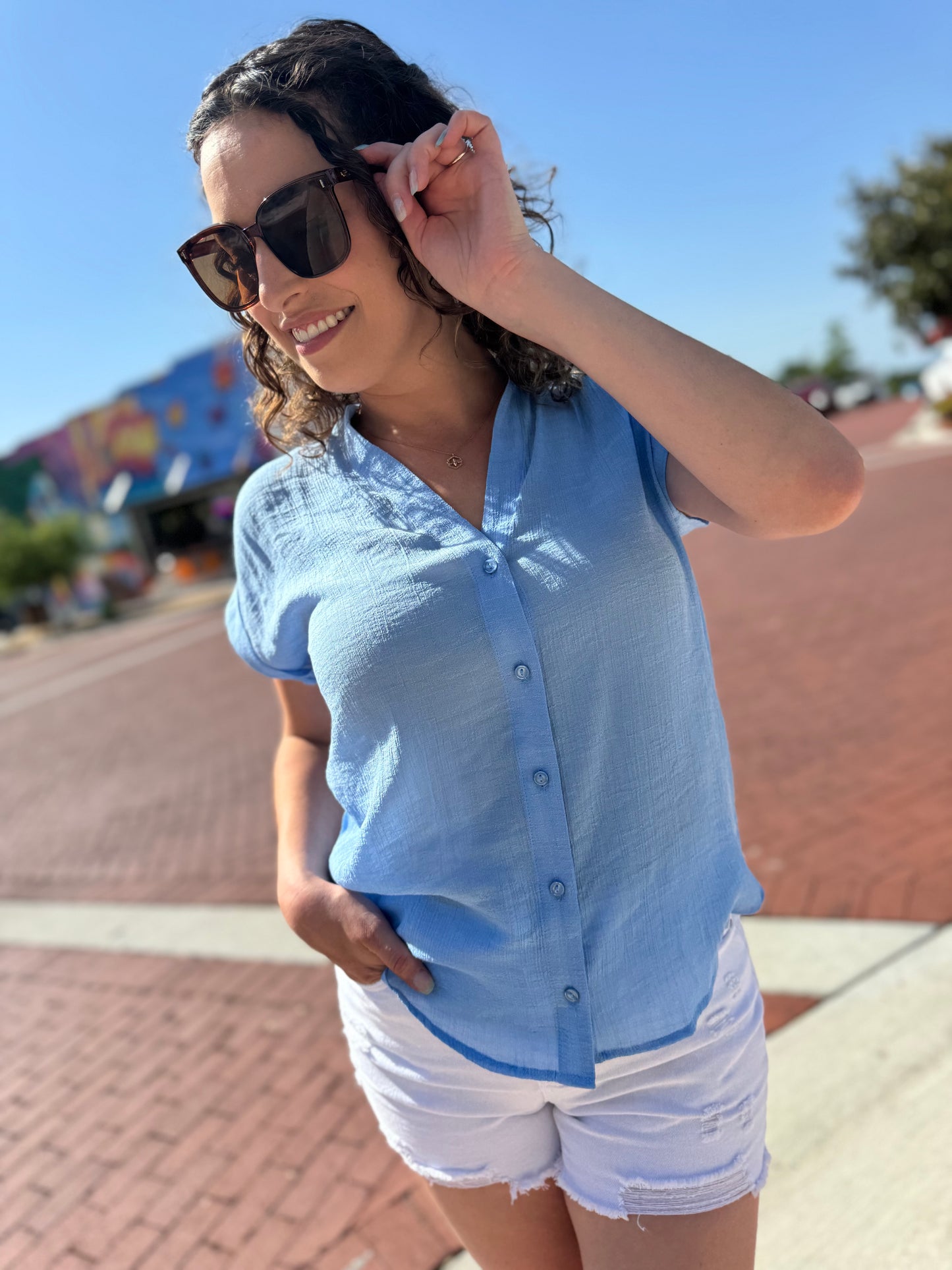 The Summer Starter Button-Up - Blue