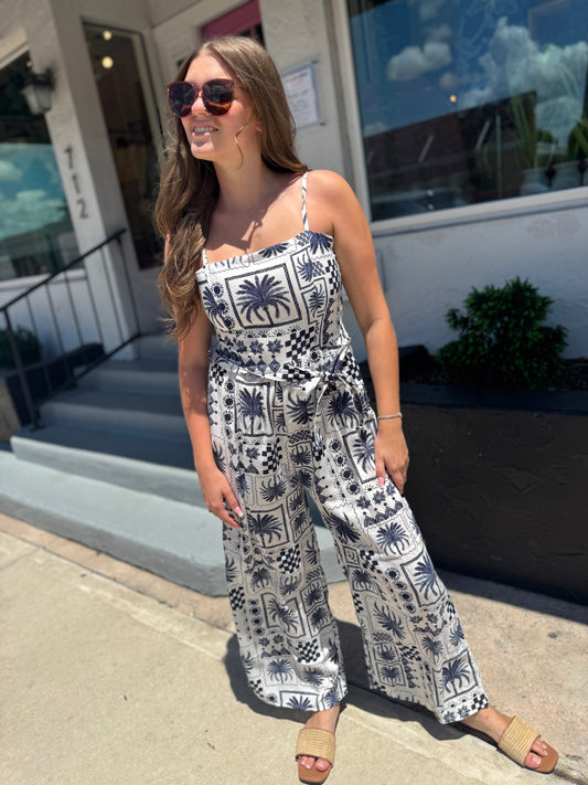 Tile Talk Wide Leg Jumpsuit