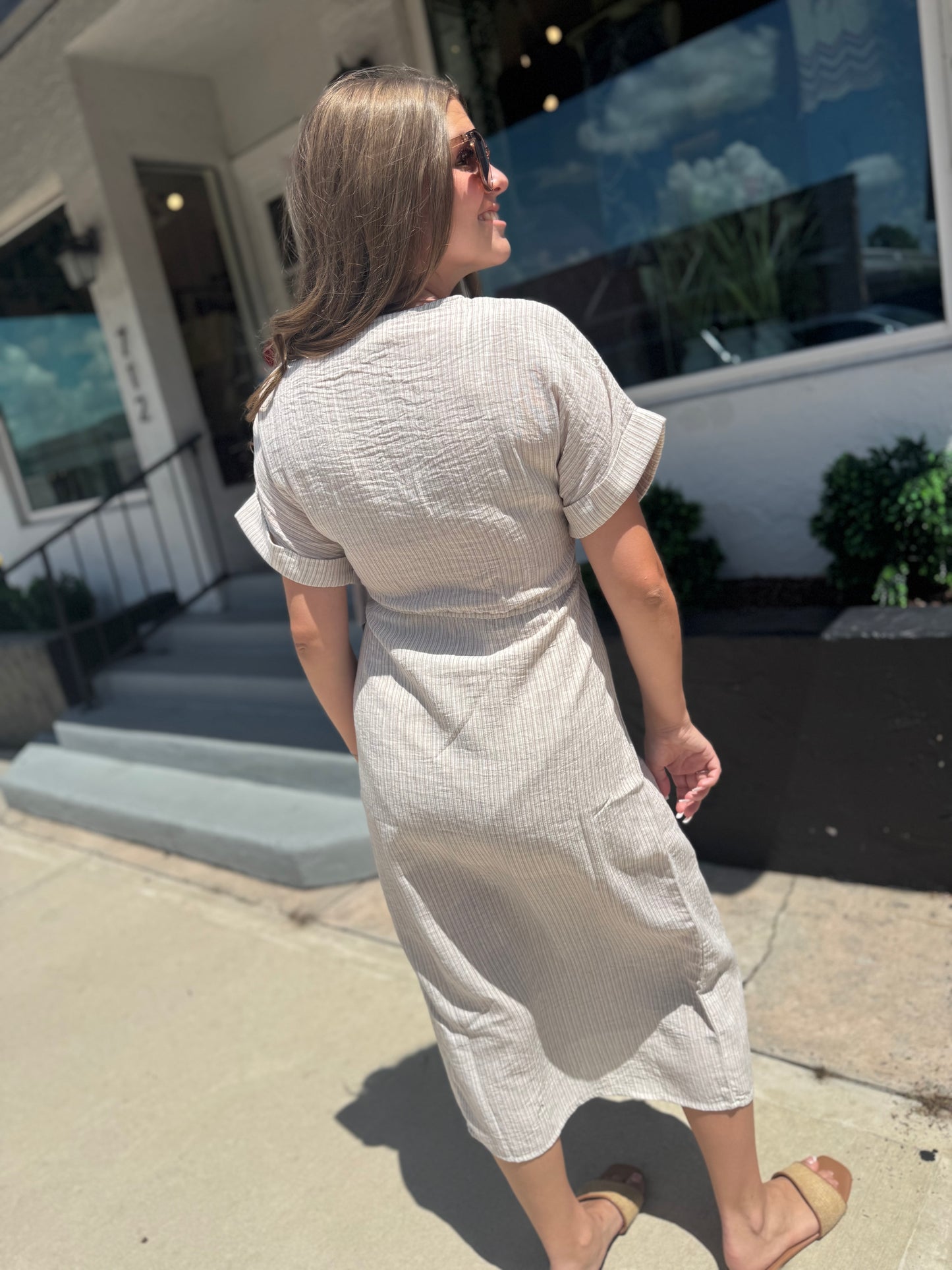 Sunday Stroll Tie Midi Dress